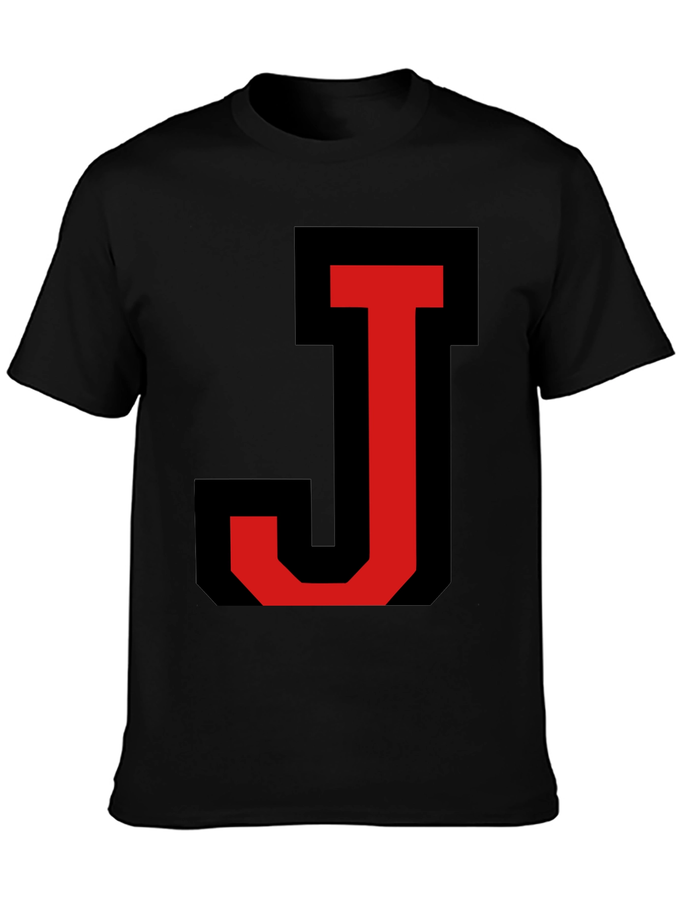Bold Initial J Graphic Black T-Shirt