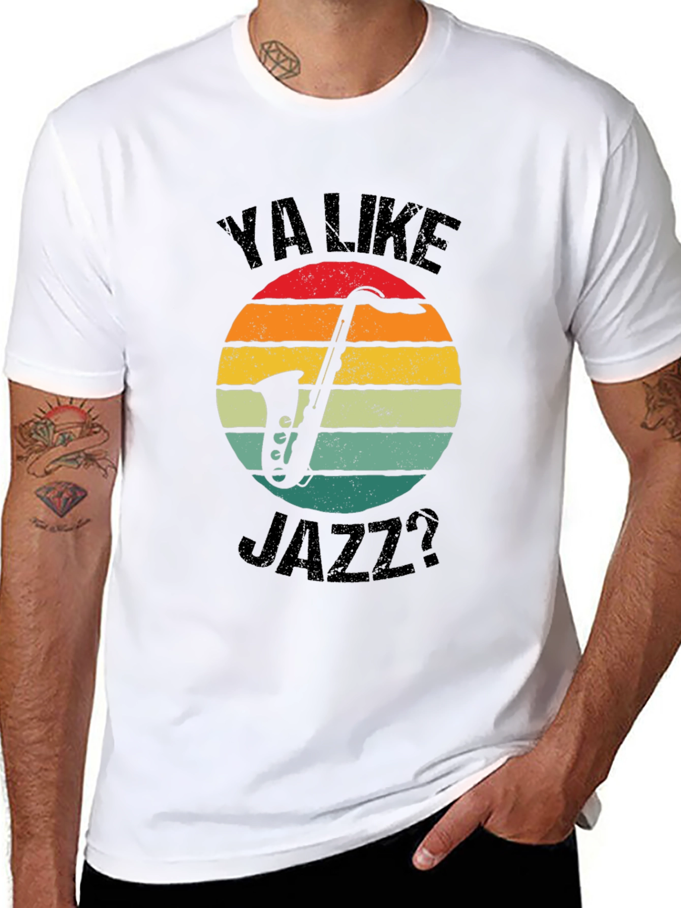 Ya Like Jazz? Graphic T-Shirt - Retro Sunset Design