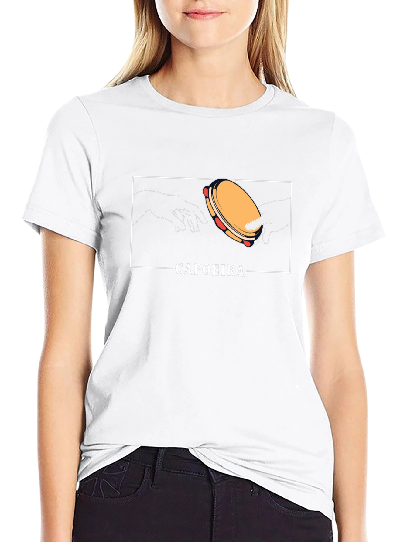 Capoeira Tambourine T-Shirt - Black Graphic Tee