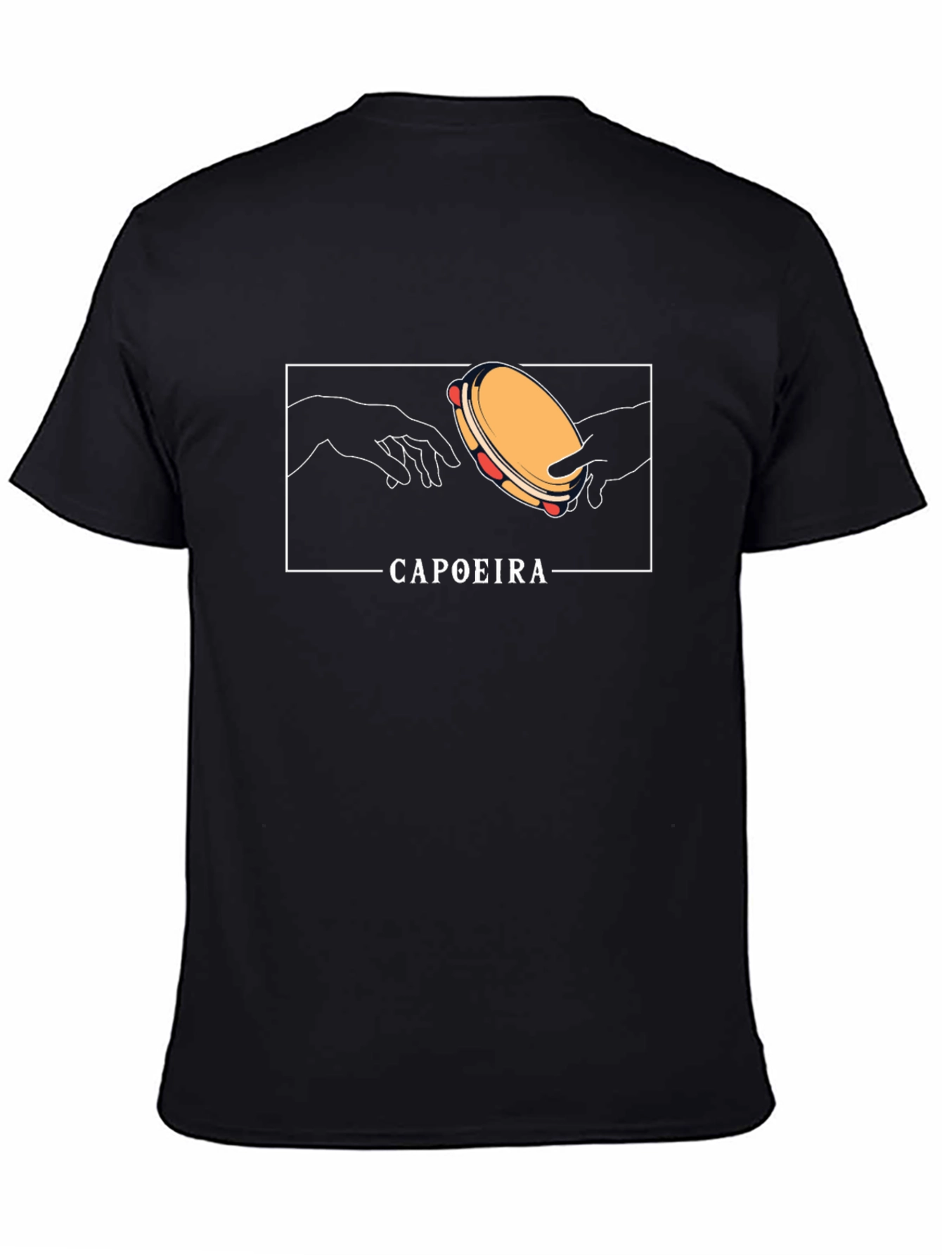 Capoeira Tambourine T-Shirt - Black Graphic Tee