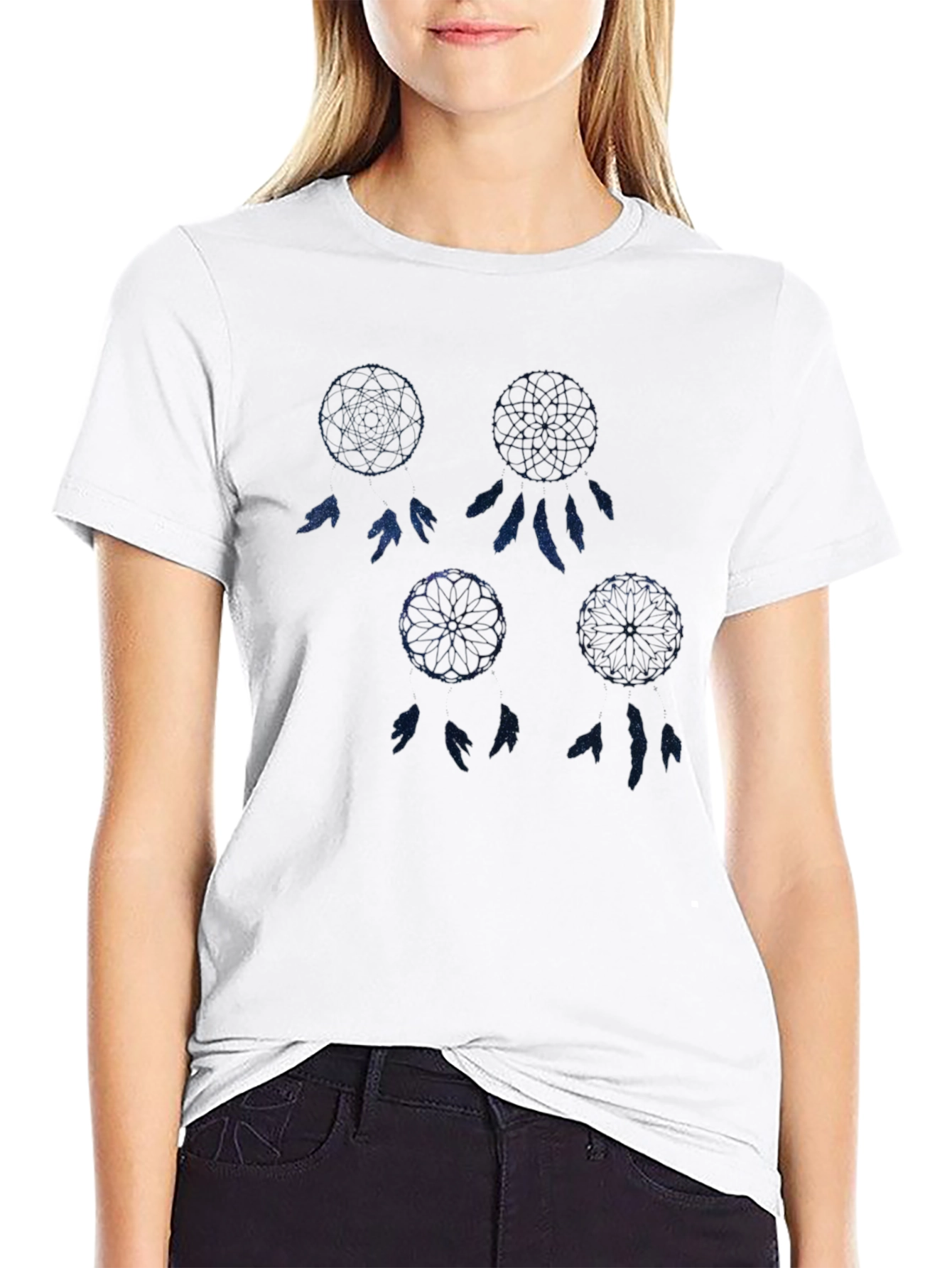 Cosmic Dreamcatcher Graphic Black T-Shirt