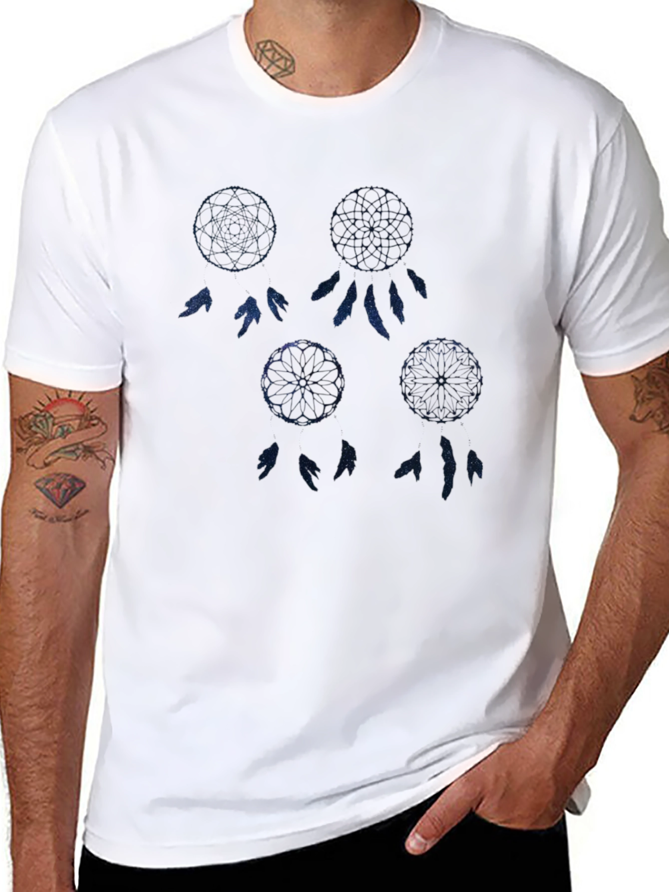 Cosmic Dreamcatcher Graphic Black T-Shirt