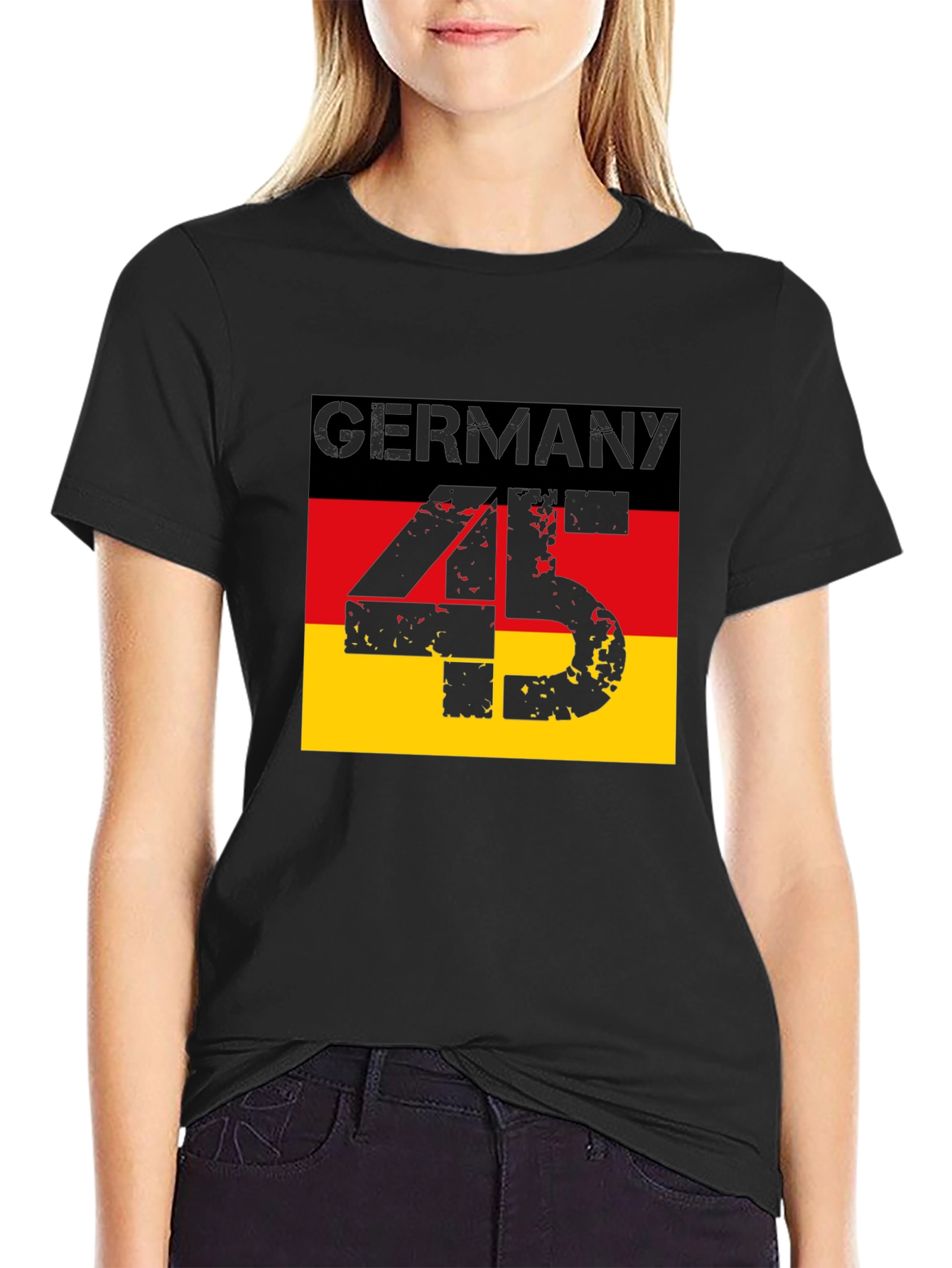 Germany Flag T-Shirt - Distressed 45 Design