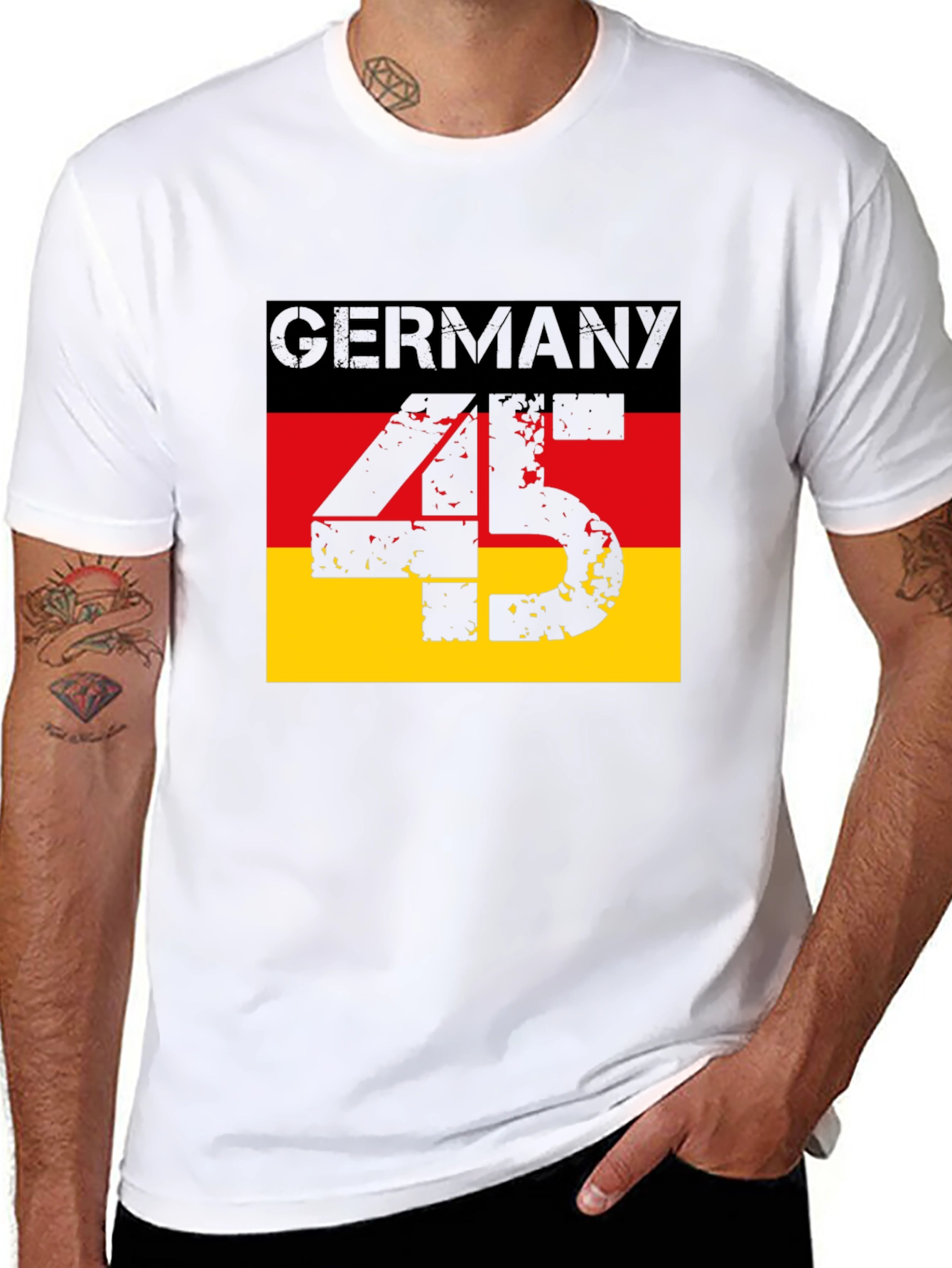 Germany Flag T-Shirt - Distressed 45 Design