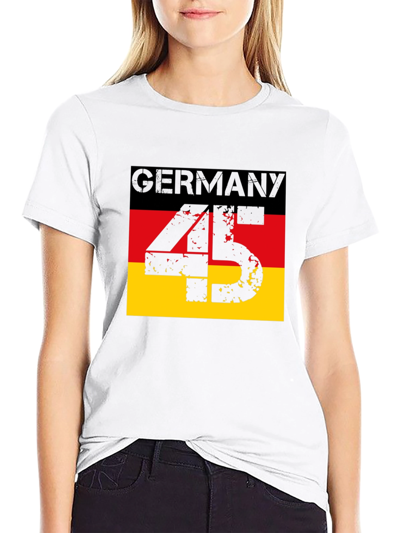 Germany Flag T-Shirt - Distressed 45 Design