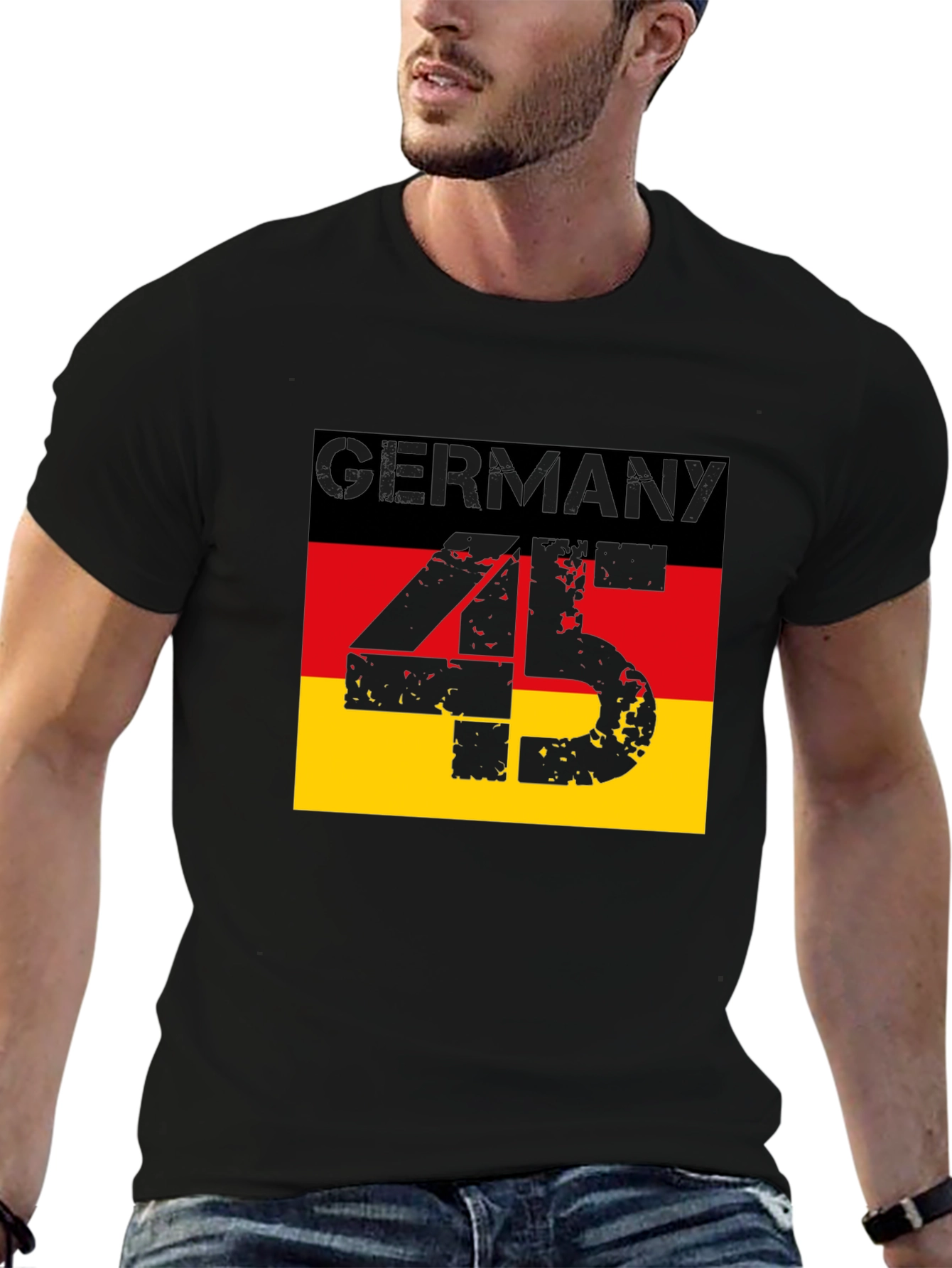 Germany Flag T-Shirt - Distressed 45 Design