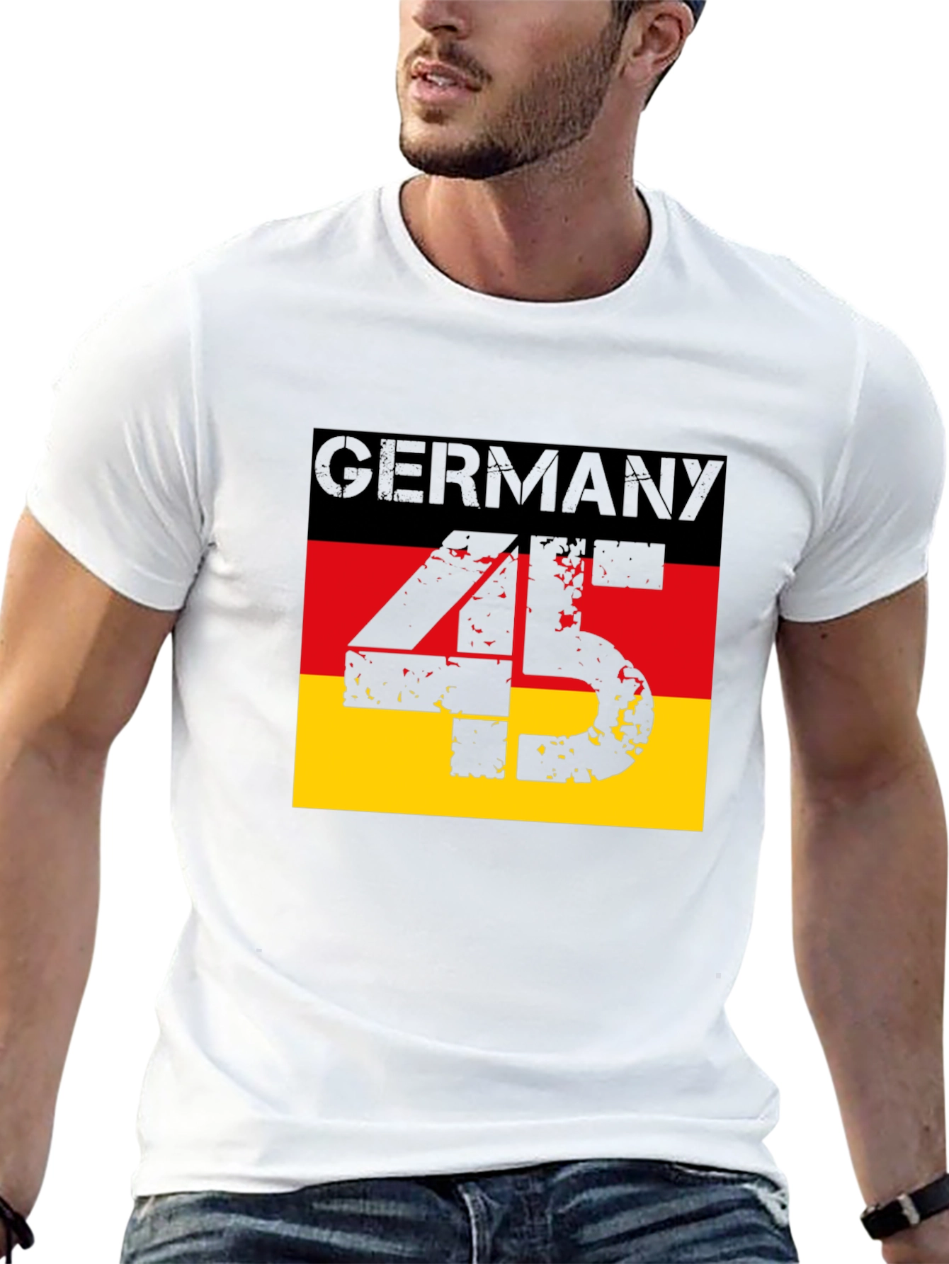 Germany Flag T-Shirt - Distressed 45 Design