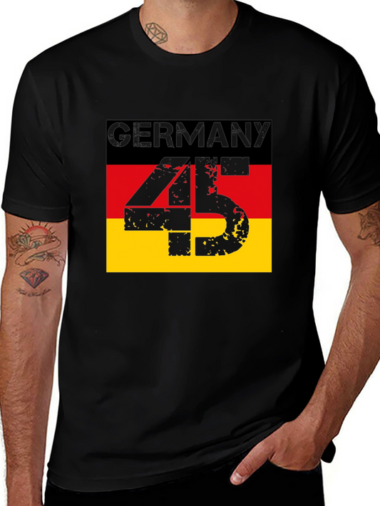 Germany Flag T-Shirt - Distressed 45 Design