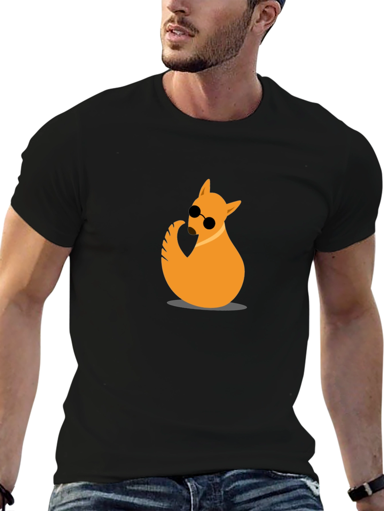 Cool Cat Tee - Black Cotton Graphic T-Shirt