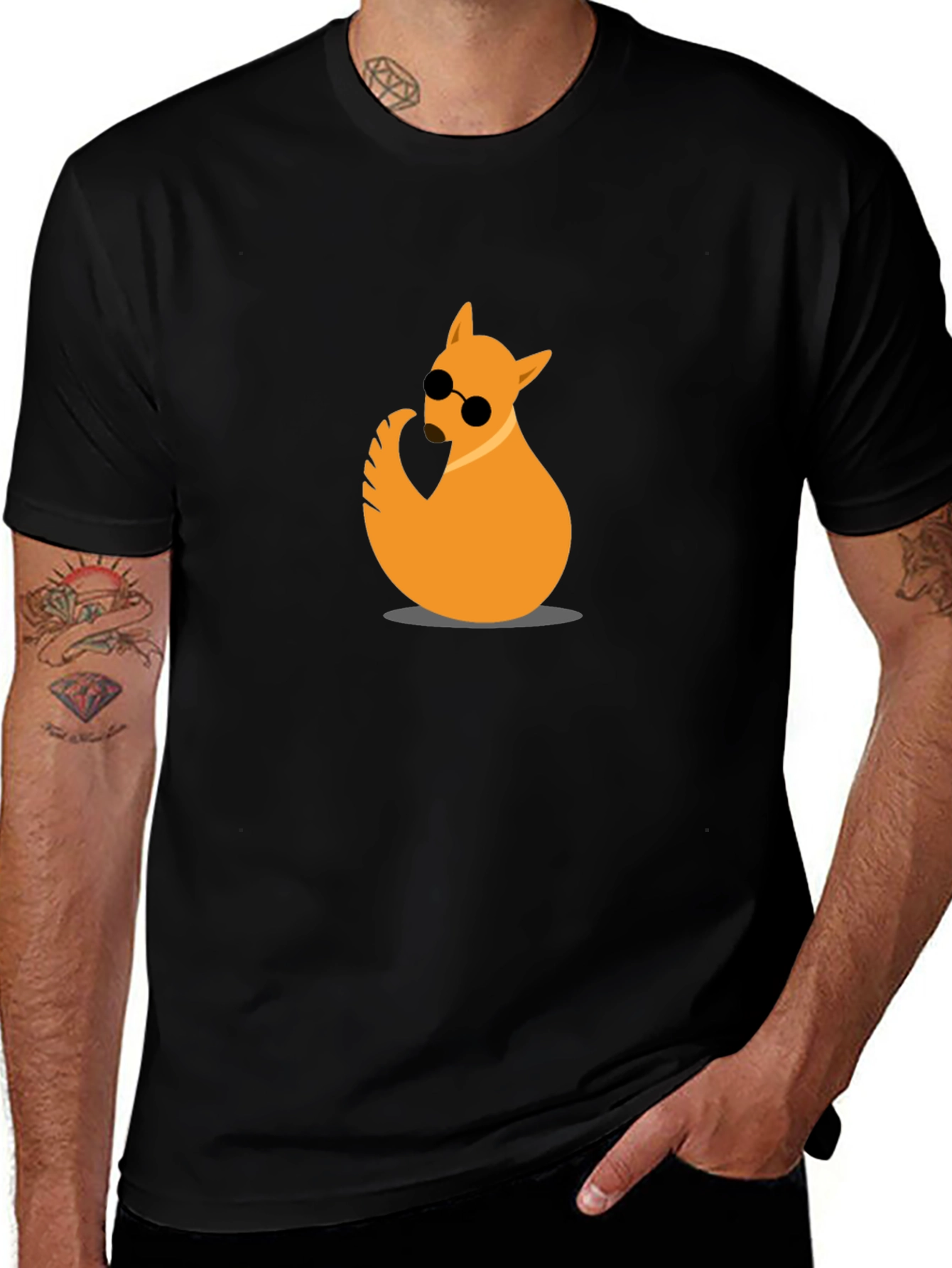 Cool Cat Tee - Black Cotton Graphic T-Shirt