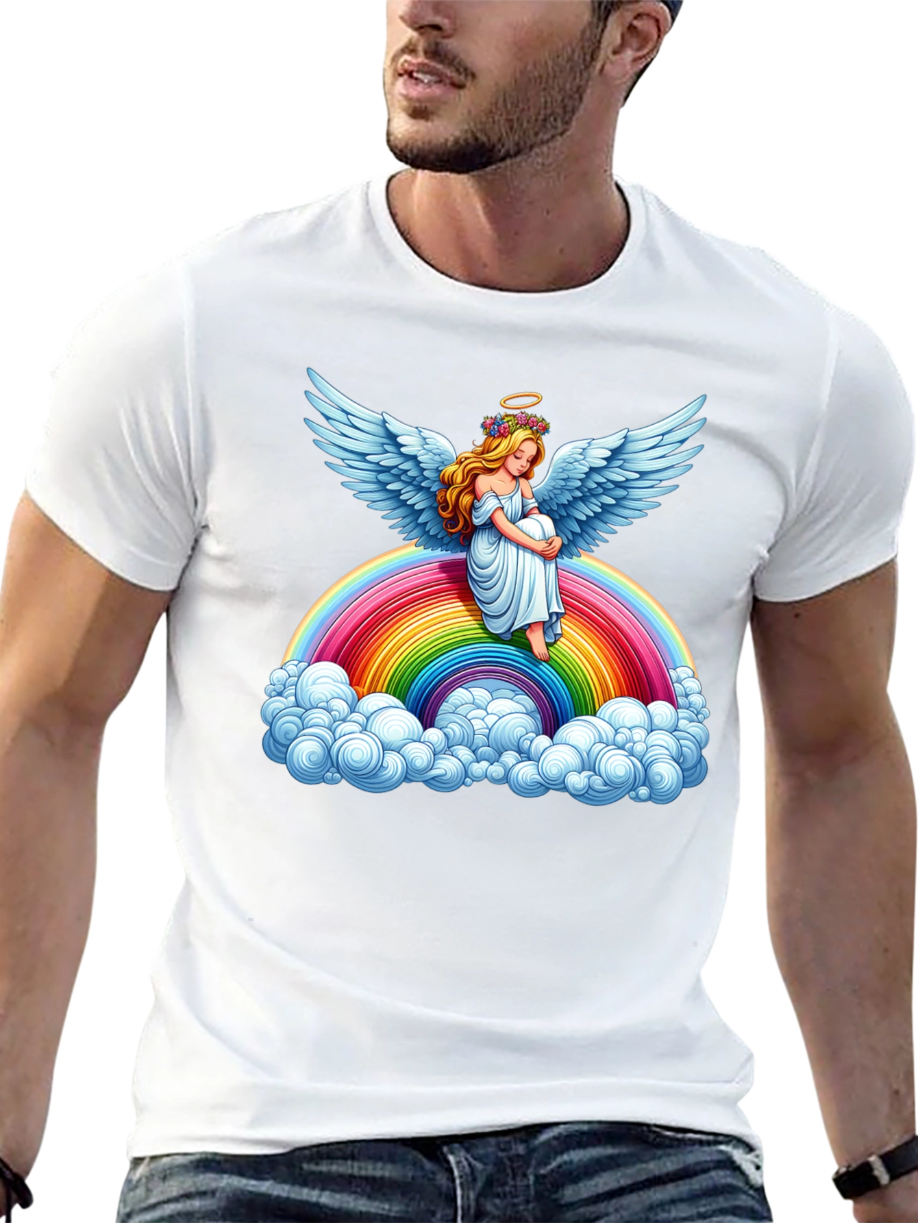 Rainbow Angel Graphic Tee