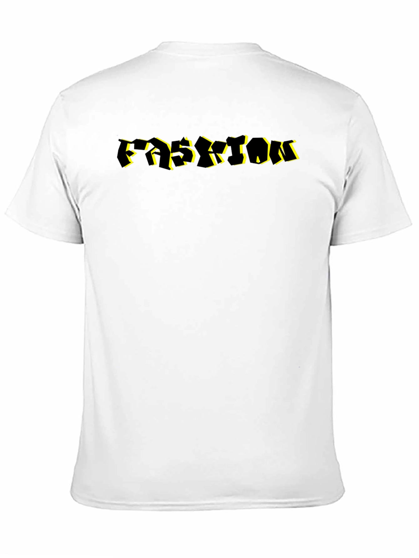 Abstract Black T-Shirt with Yellow Accent Lettering