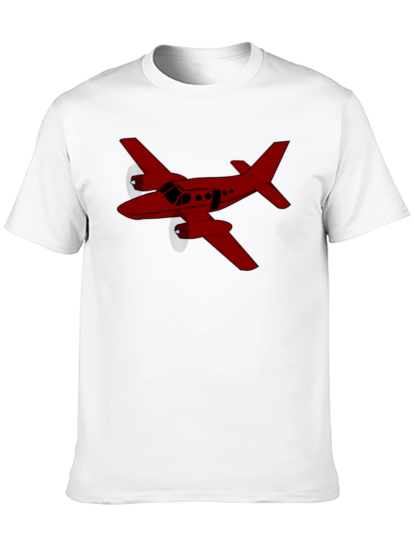 Red Airplane Graphic Black T-Shirt