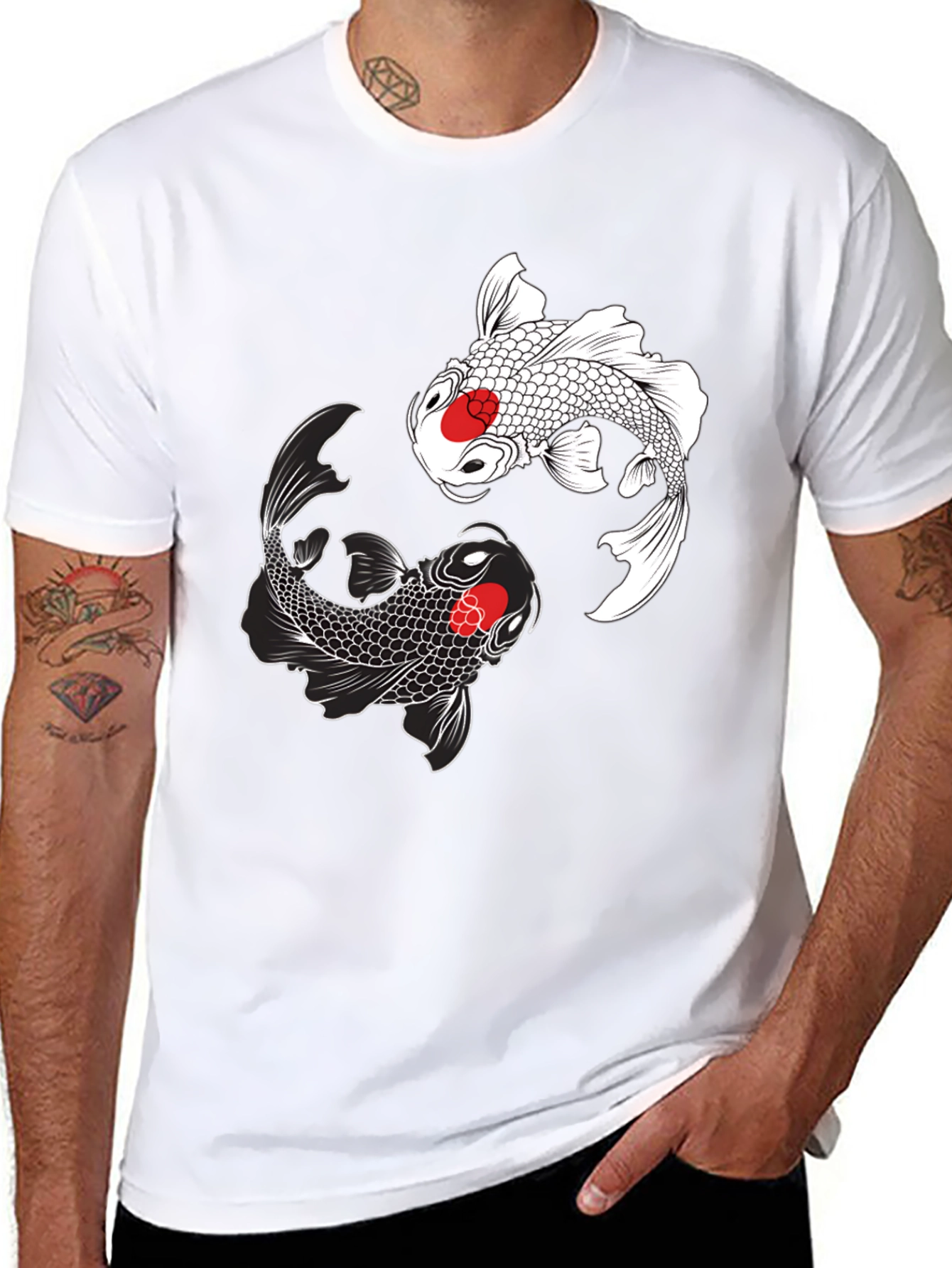 Yin Yang Koi Fish Graphic Tee