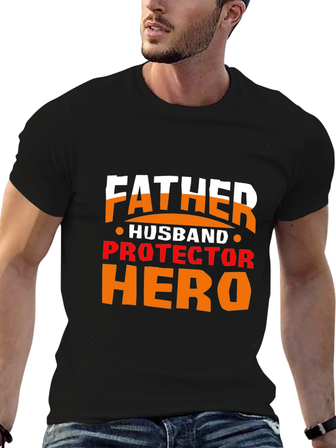 Father Husband Protector Hero Graphic Tee