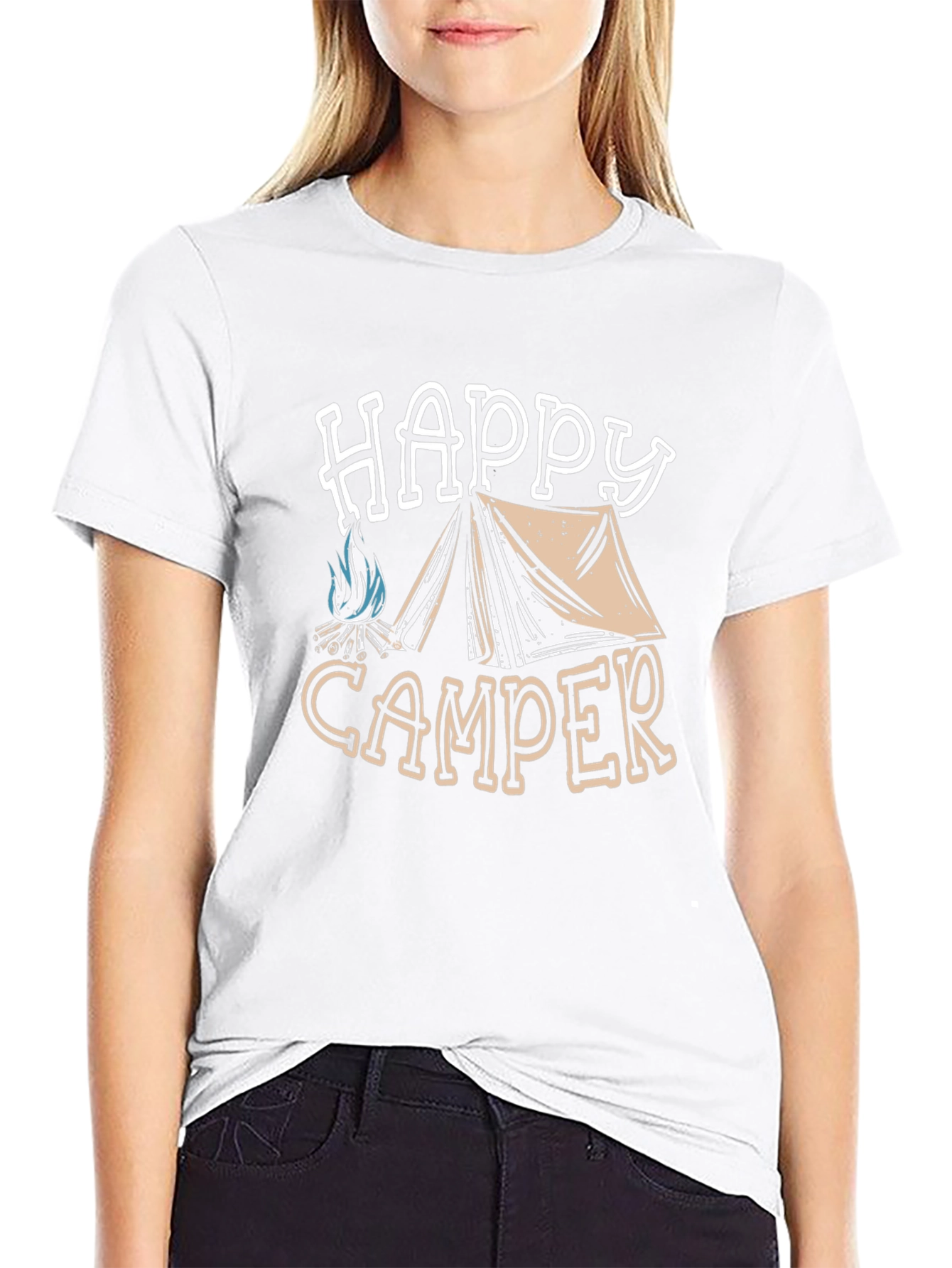 Happy Camper Graphic Tee - Black Camping Shirt