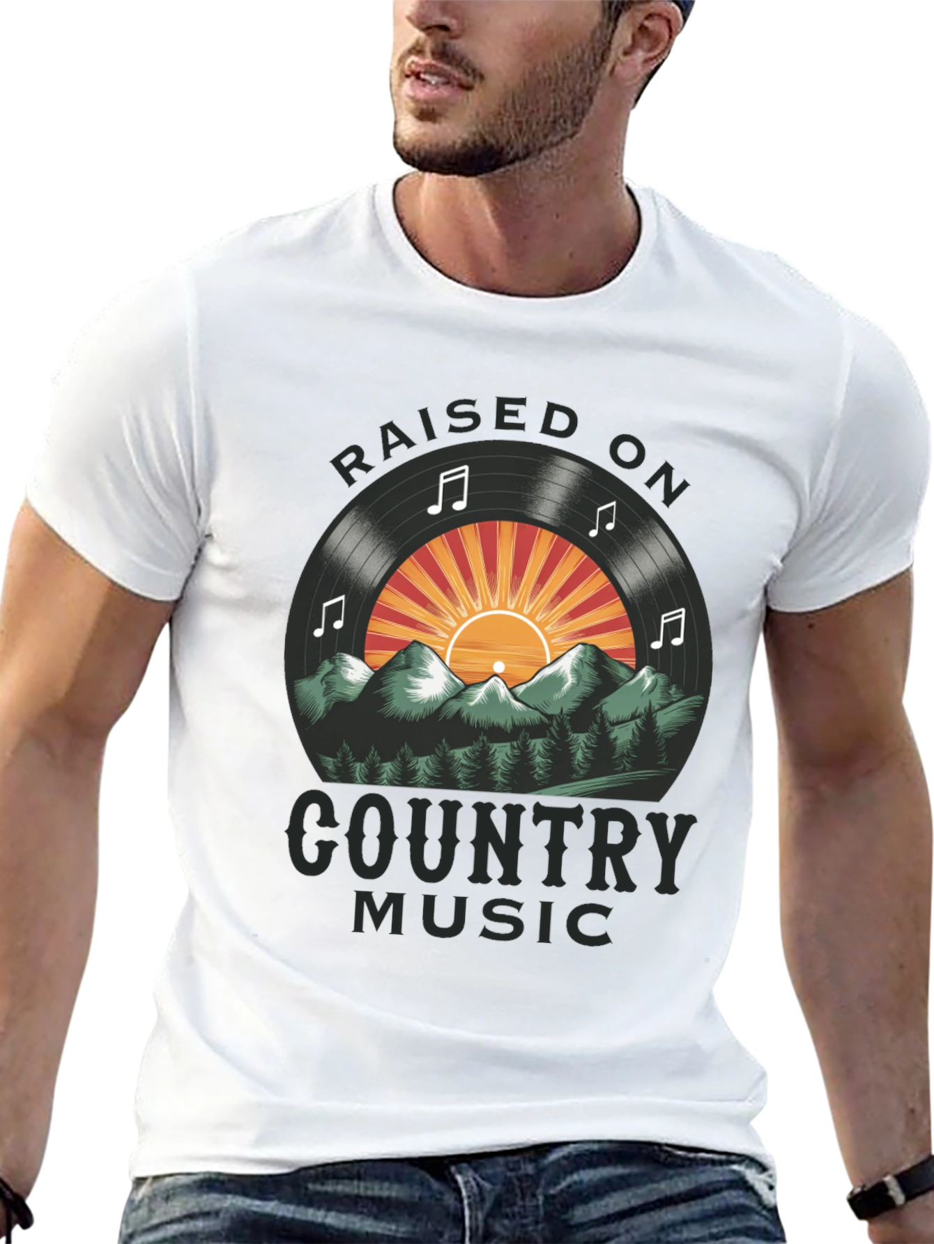 Raised On Country Music Graphic Tee
