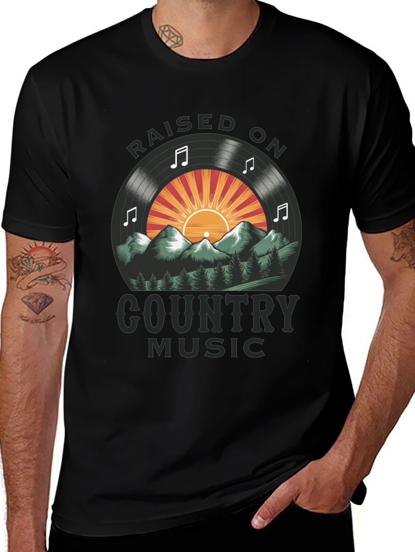 Raised On Country Music Graphic Tee