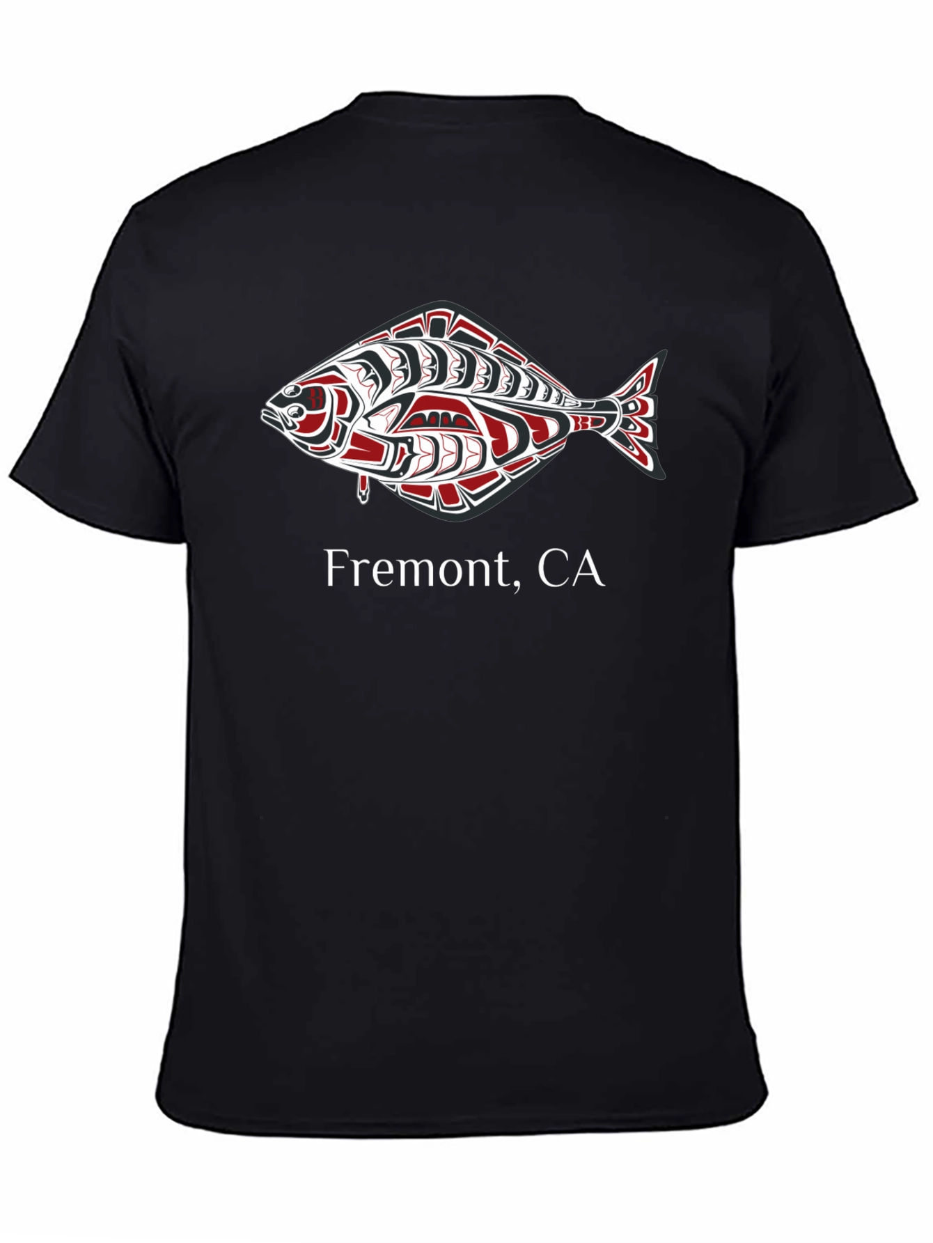 Fremont CA Fish Graphic T-Shirt - Black