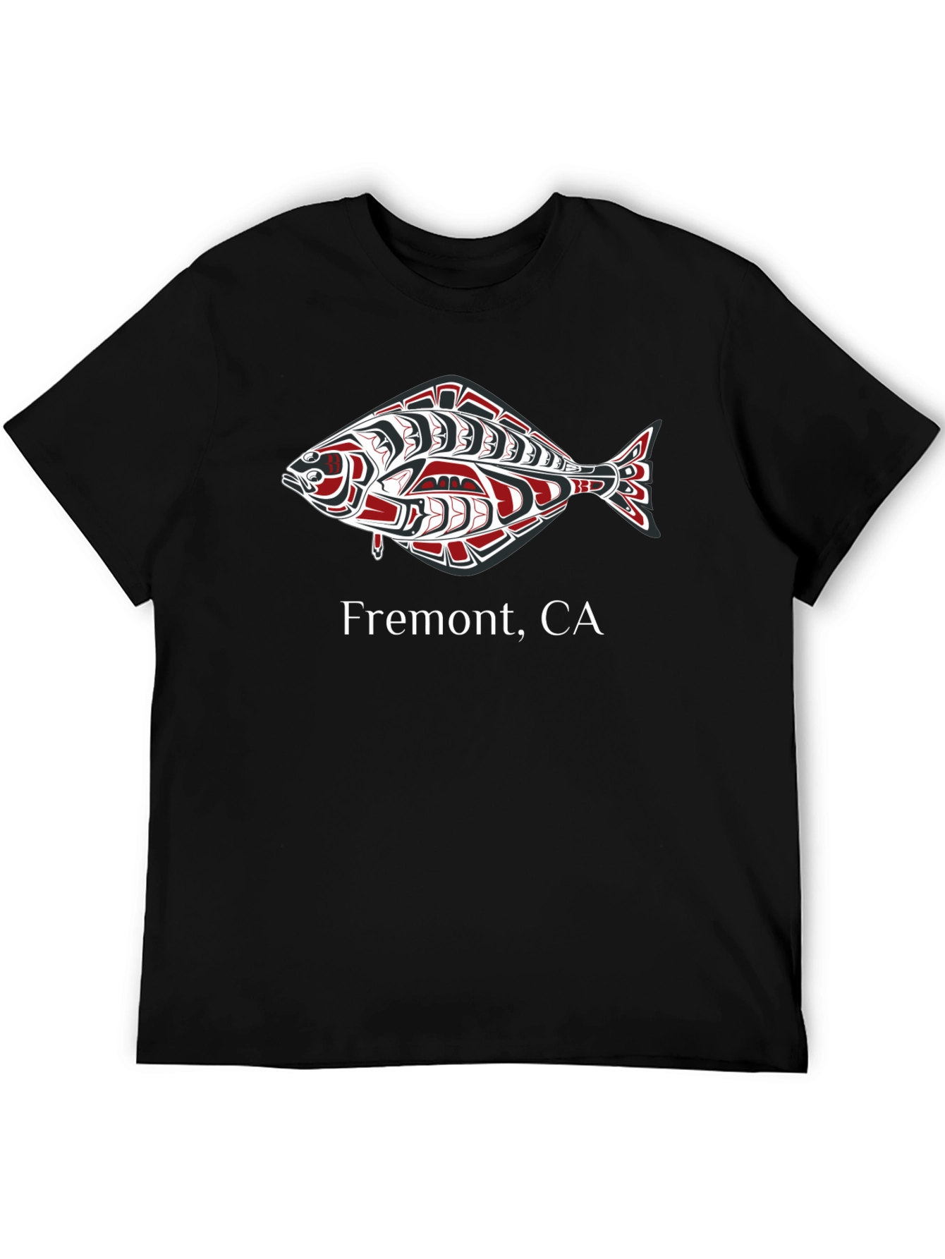 Fremont CA Fish Graphic T-Shirt - Black