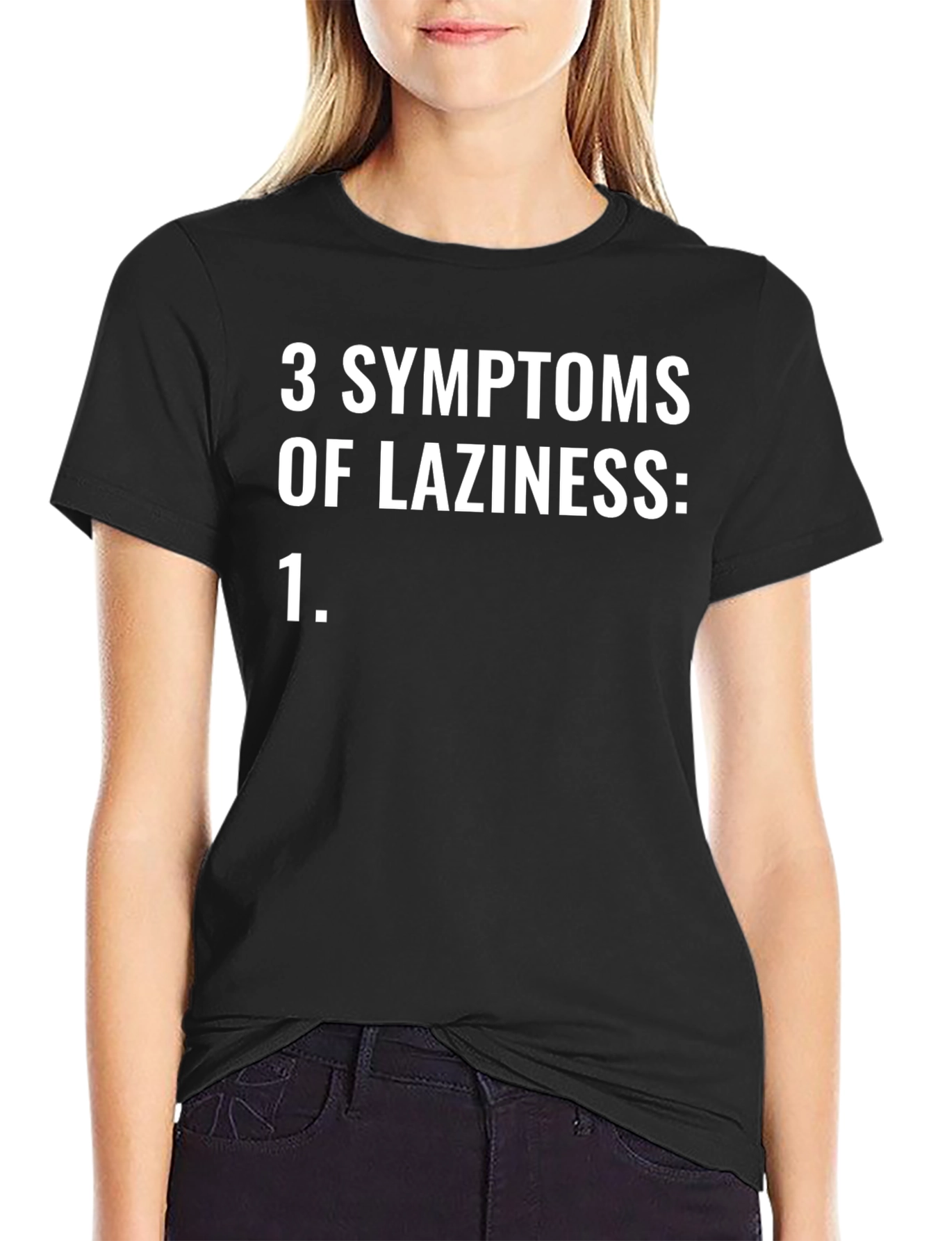 Funny Laziness Symptoms Graphic Tee - Unisex Black T-Shirt