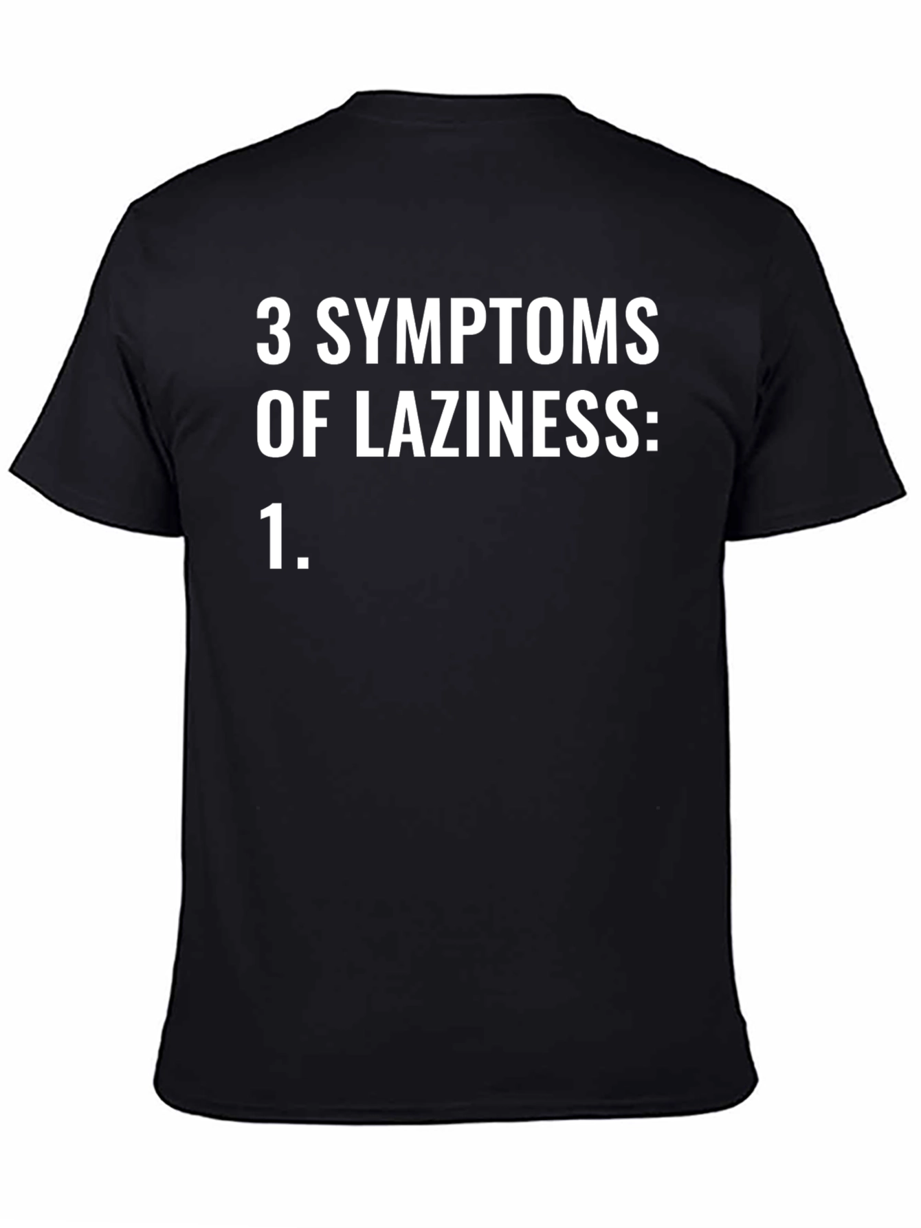 Funny Laziness Symptoms Graphic Tee - Unisex Black T-Shirt