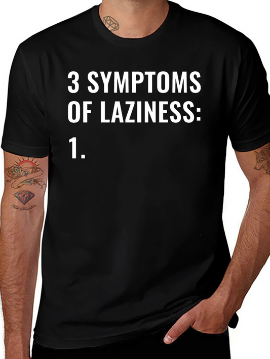 Funny Laziness Symptoms Graphic Tee - Unisex Black T-Shirt