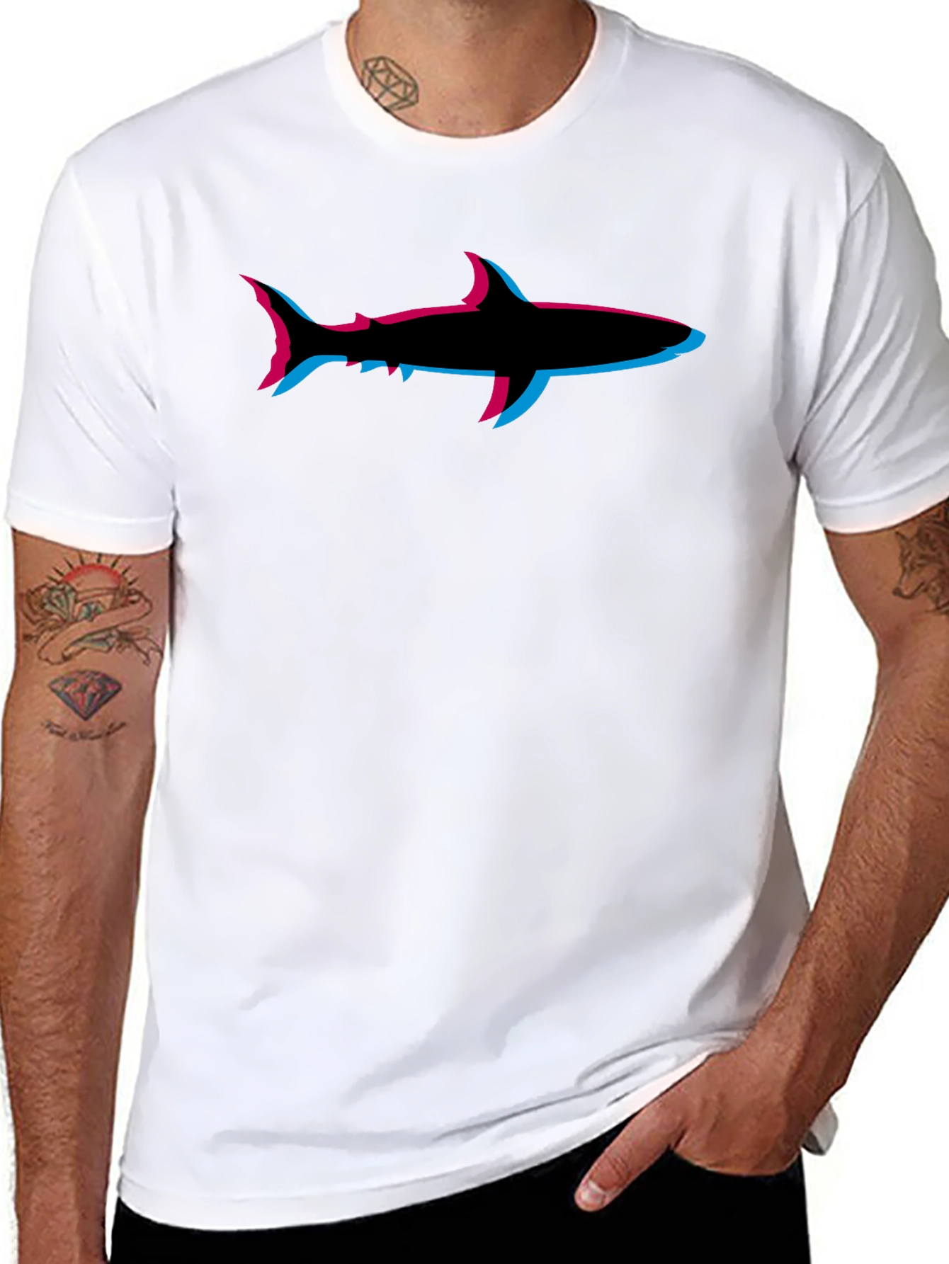 Shark T-Shirt: Retro 3D Style