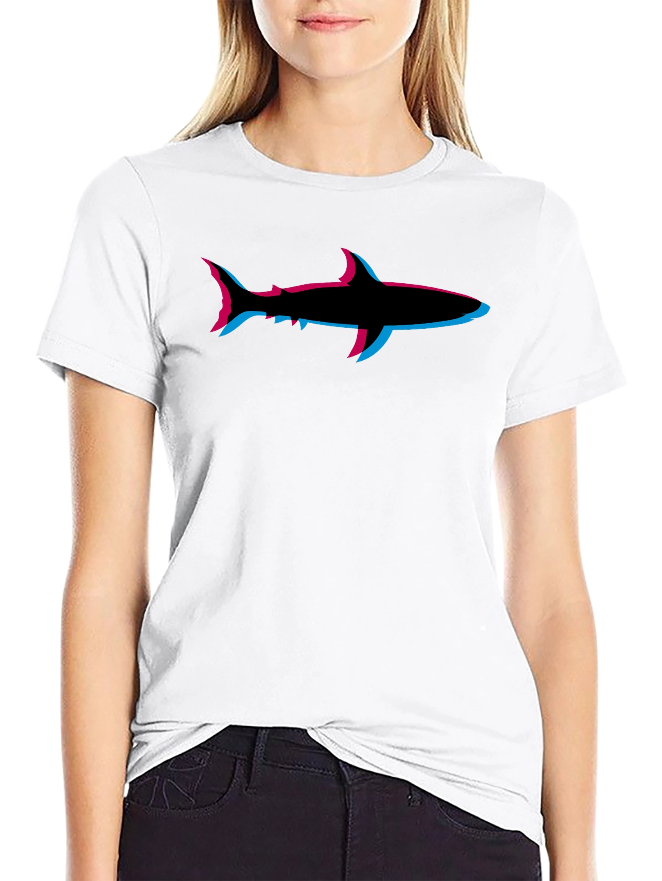 Shark T-Shirt: Retro 3D Style