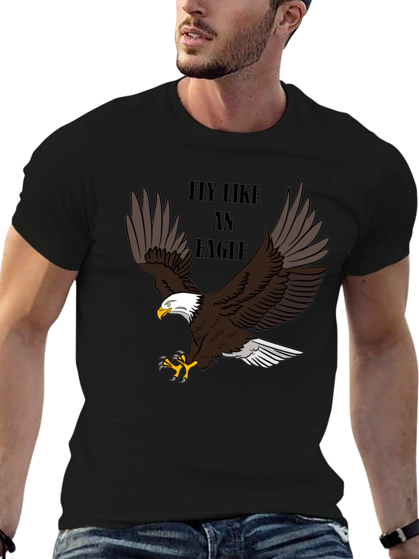 Fly Like An Eagle Graphic Tee - Black