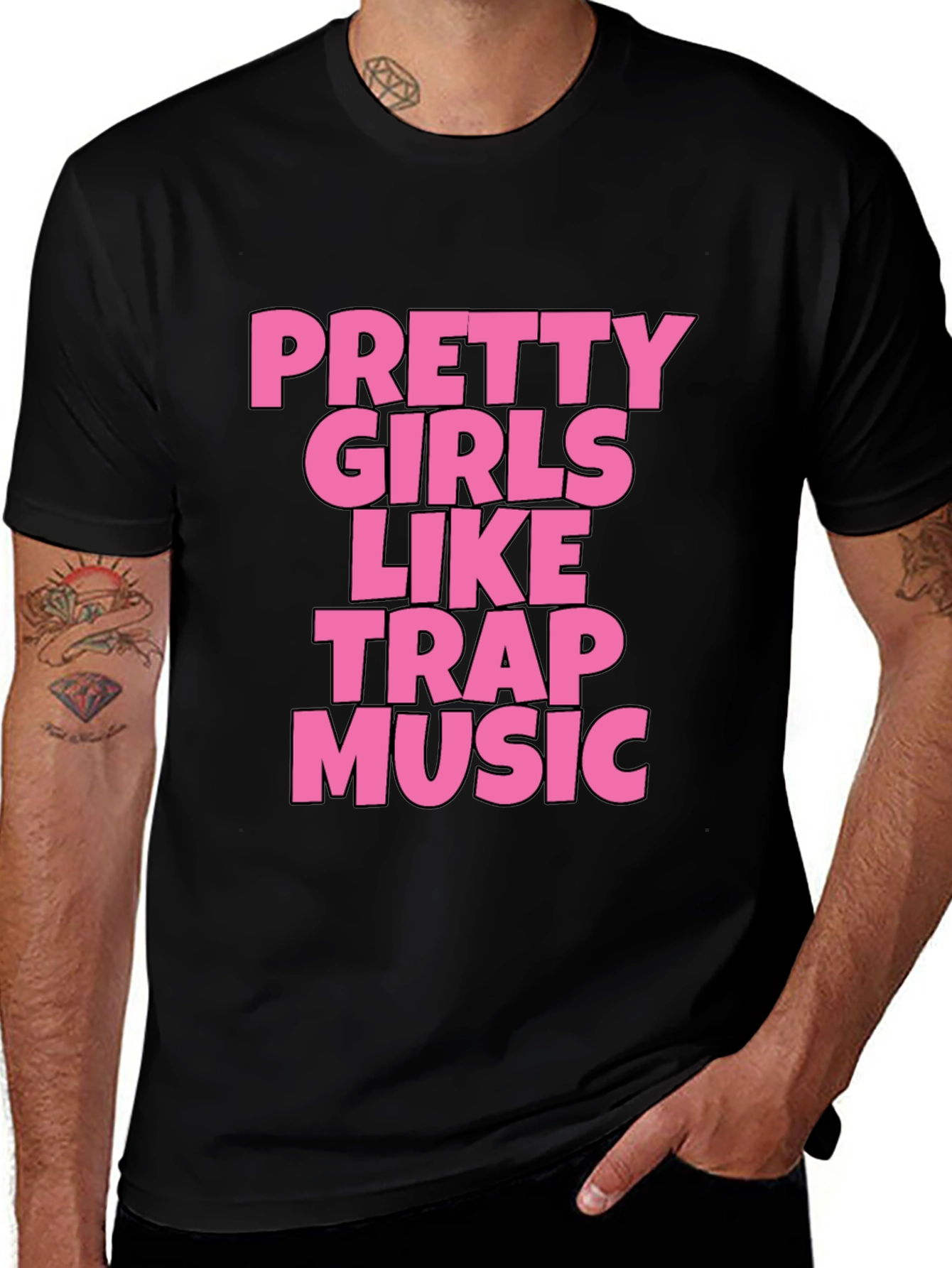 Pretty Girls Like Trap Music Black Graphic Tee