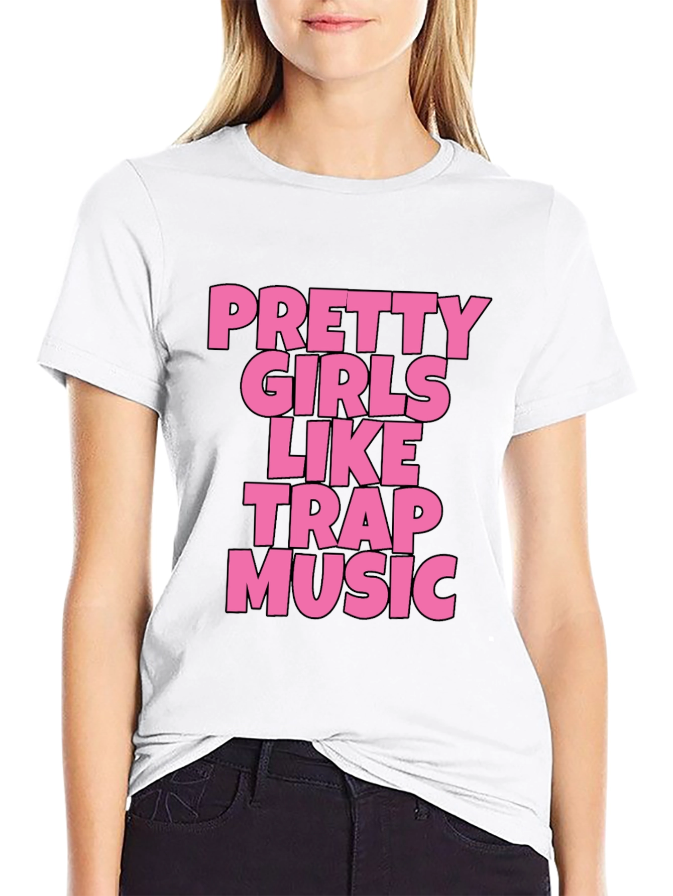 Pretty Girls Like Trap Music Black Graphic Tee