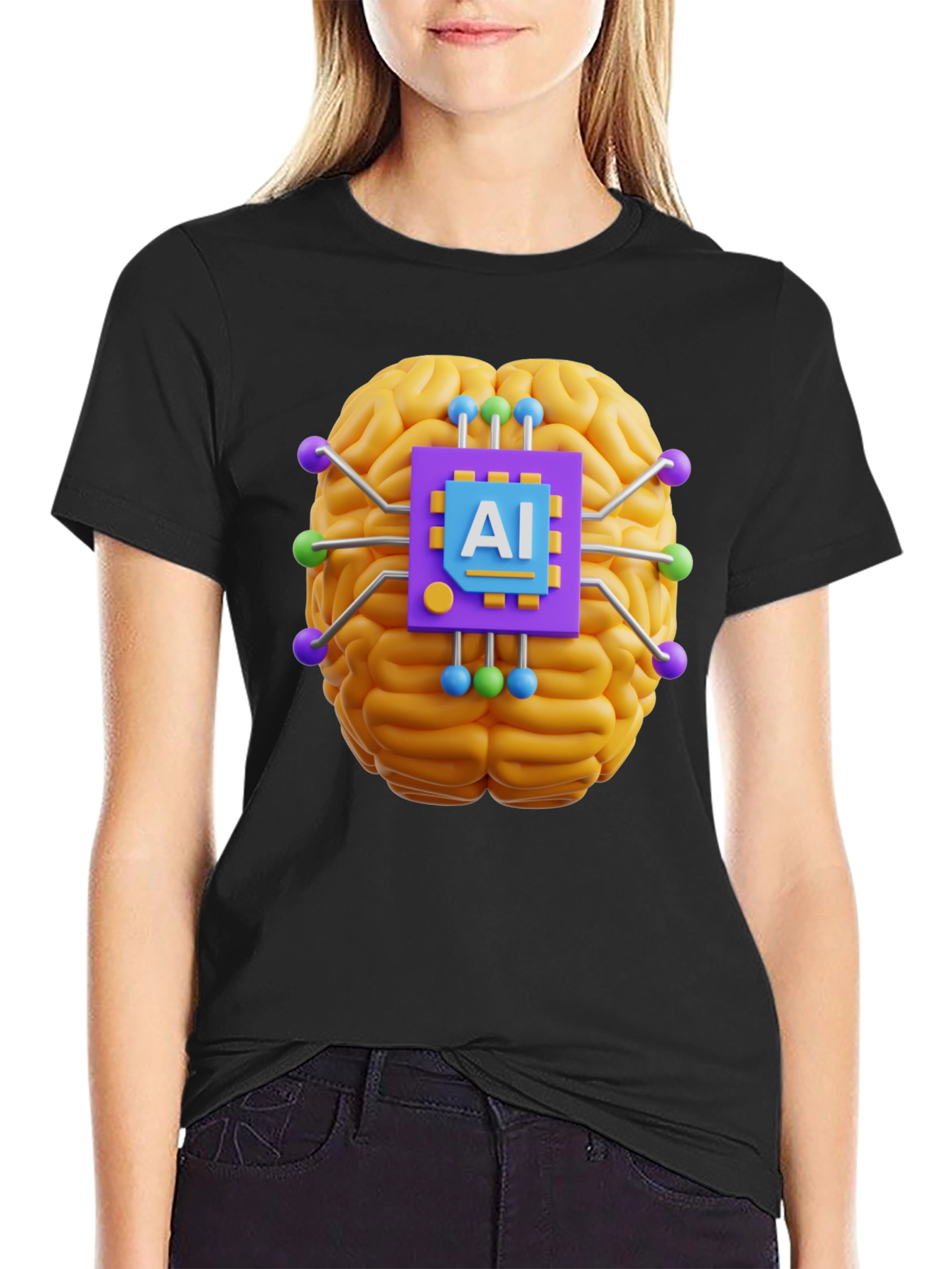 AI Brain T-Shirt - Tech Style Tee