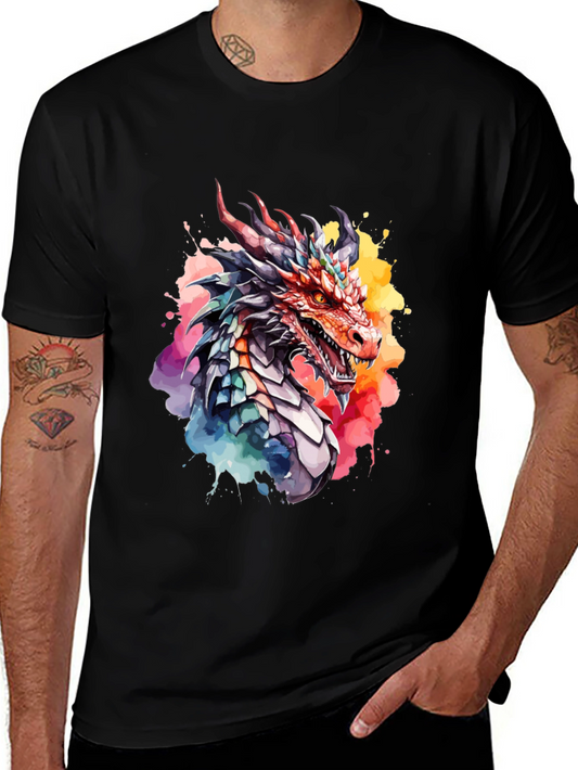 Watercolor Dragon T-Shirt - Bold Graphic Tee