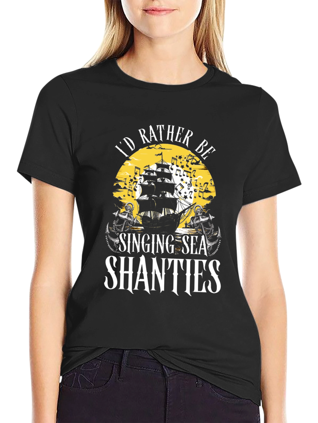 Singing Sea Shanties Black T-Shirt