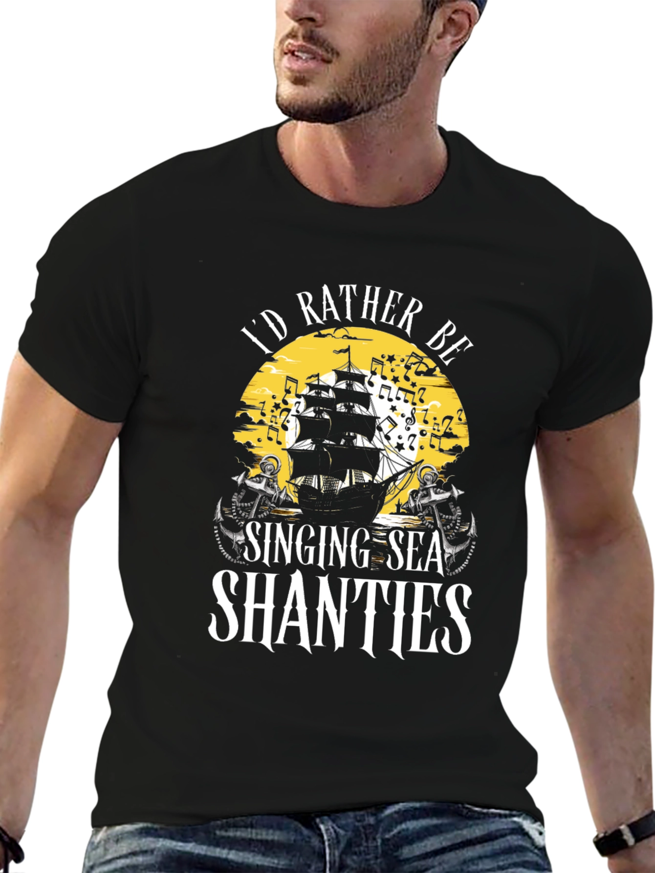 Singing Sea Shanties Black T-Shirt