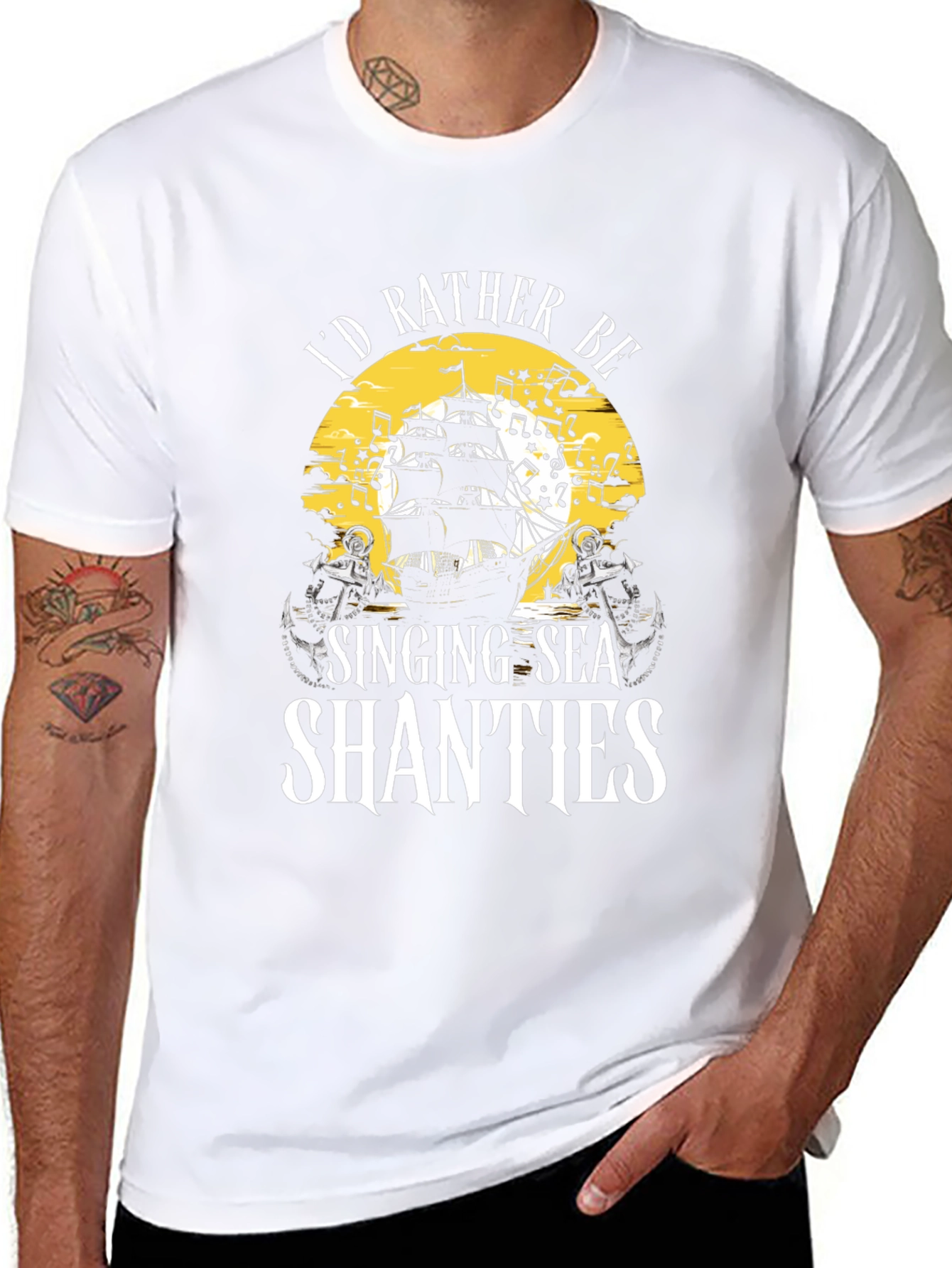 Singing Sea Shanties Black T-Shirt