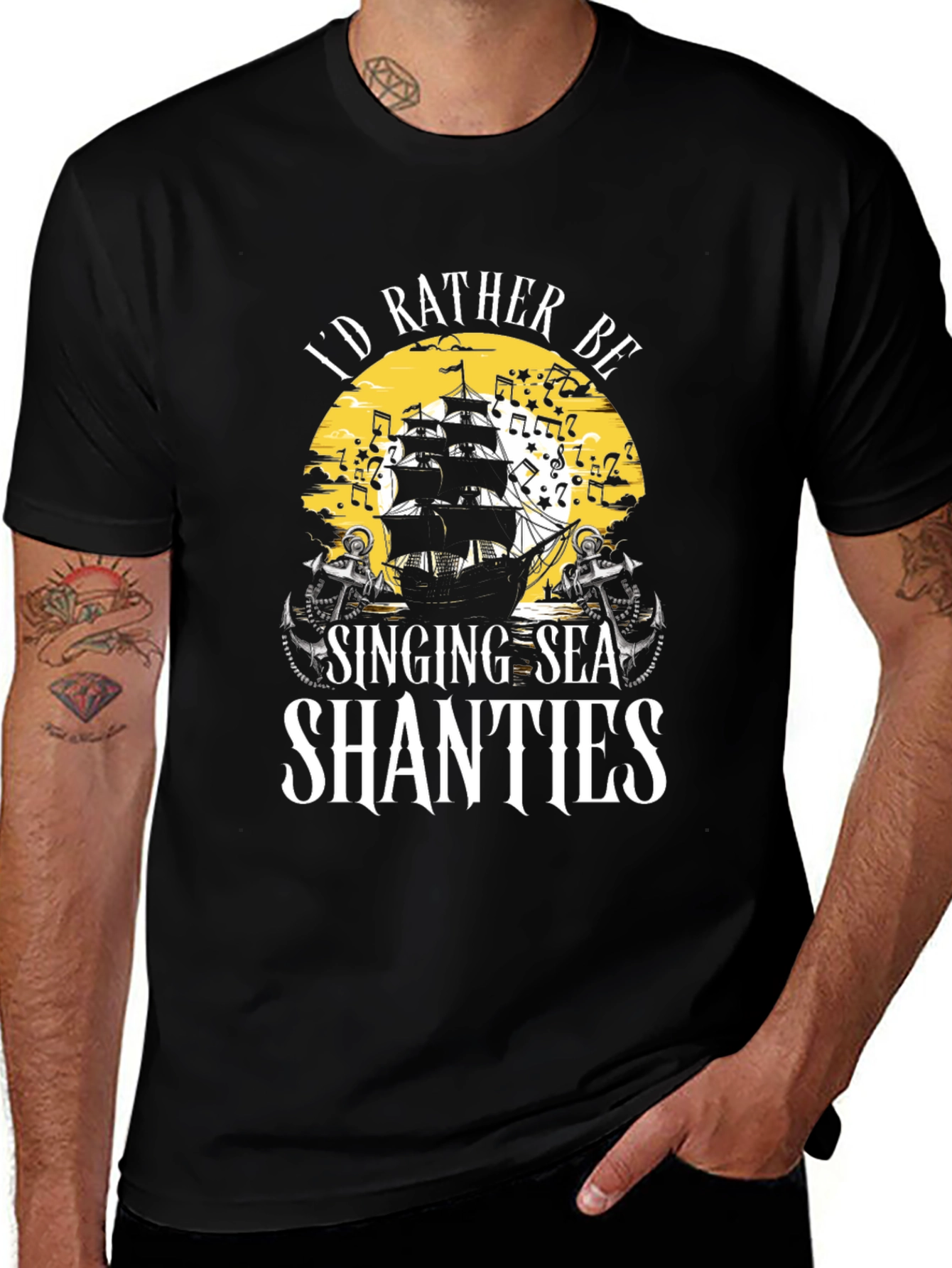 Singing Sea Shanties Black T-Shirt