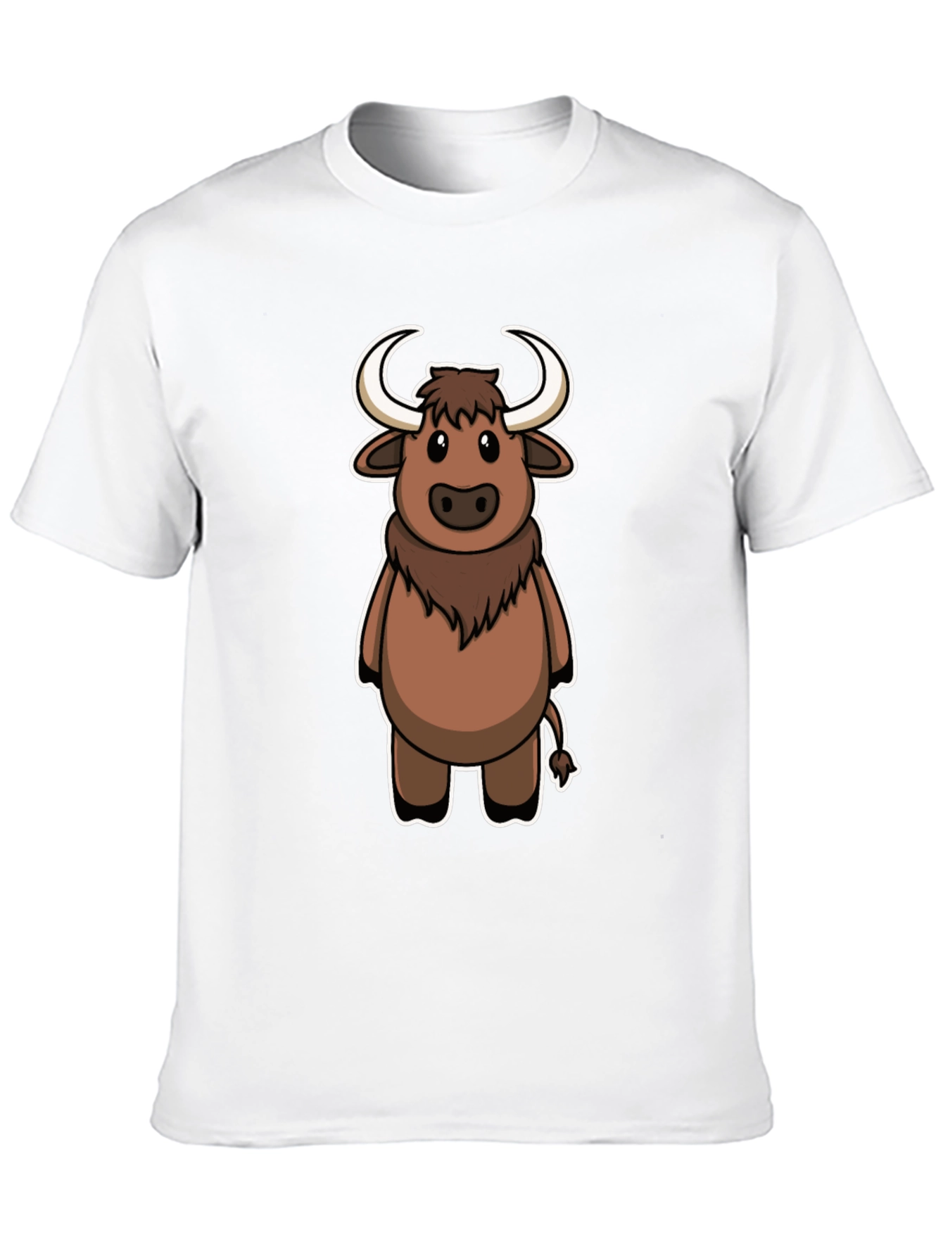 Cute Yak Cartoon T-Shirt - Soft Black Cotton Tee