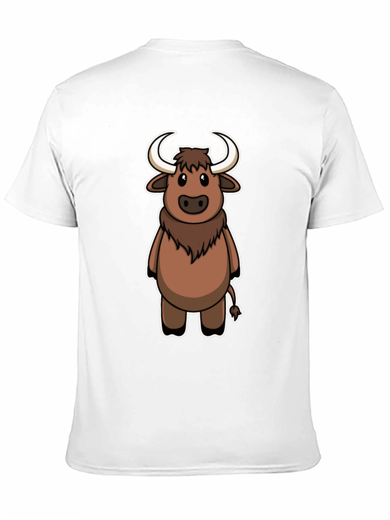 Cute Yak Cartoon T-Shirt - Soft Black Cotton Tee