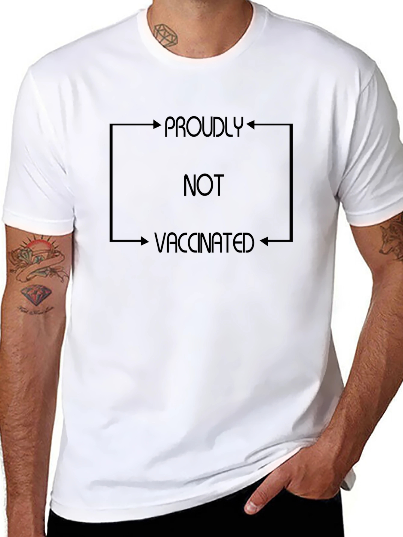 Proudly Not Vaccinated Black T-Shirt