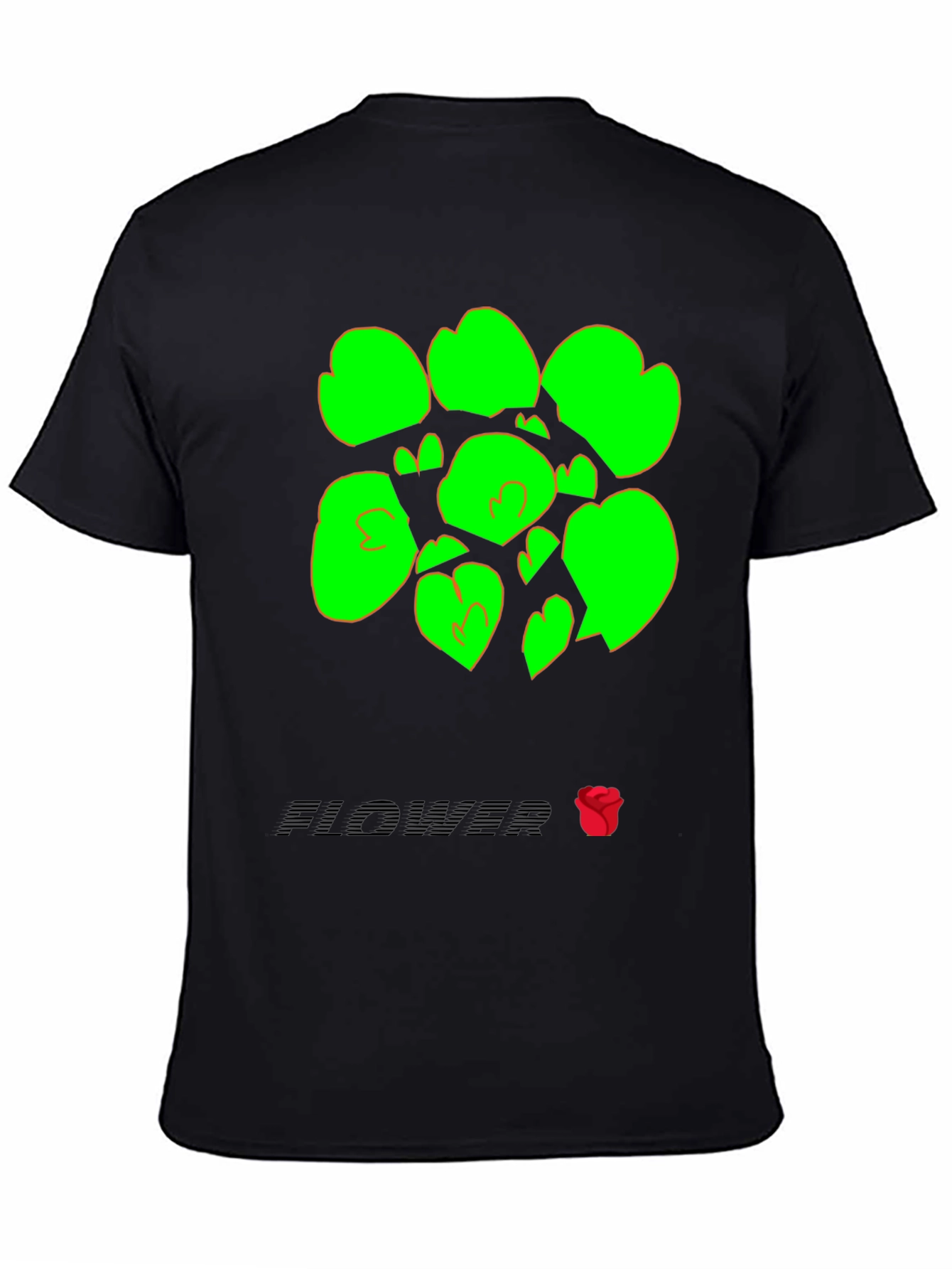Abstract Flower Graphic Tee - Black