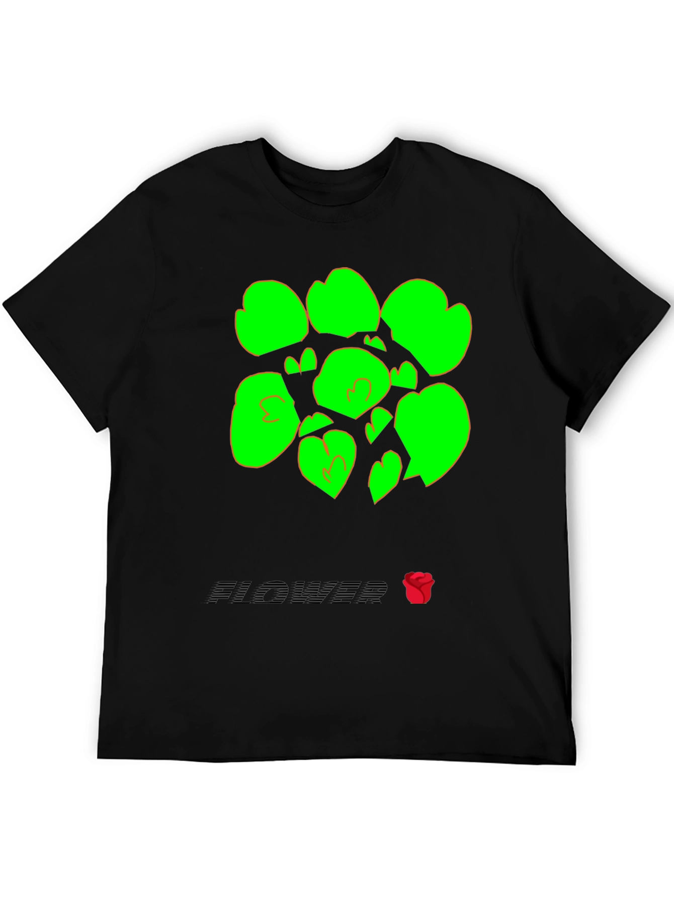 Abstract Flower Graphic Tee - Black