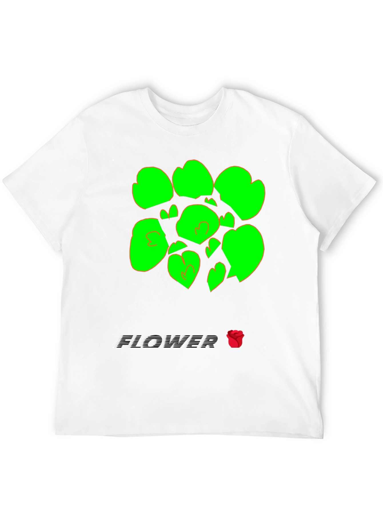 Abstract Flower Graphic Tee - Black
