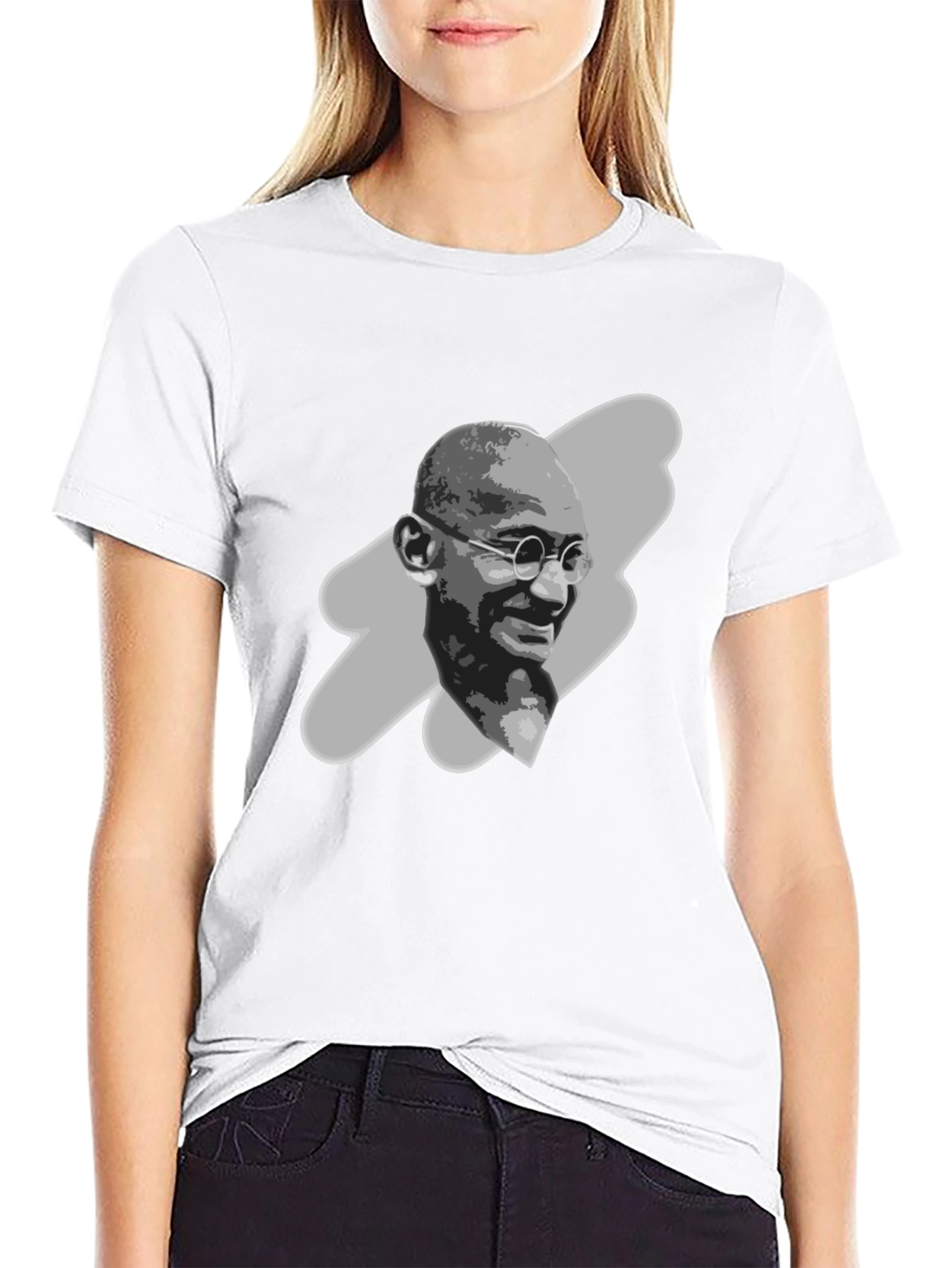 Gandhi Portrait Graphic Tee - Black T-Shirt