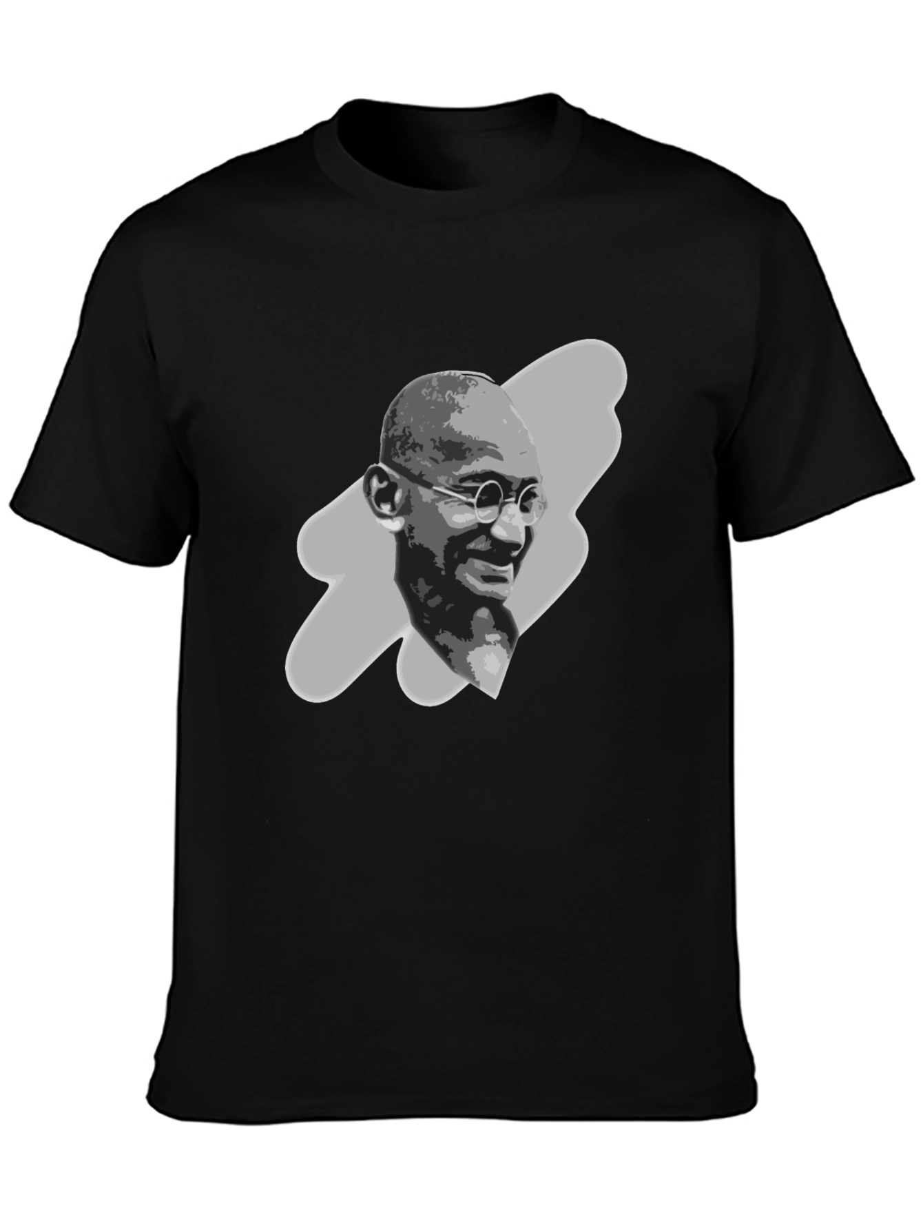 Gandhi Portrait Graphic Tee - Black T-Shirt
