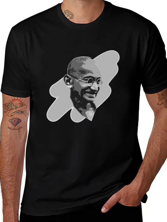 Gandhi Portrait Graphic Tee - Black T-Shirt