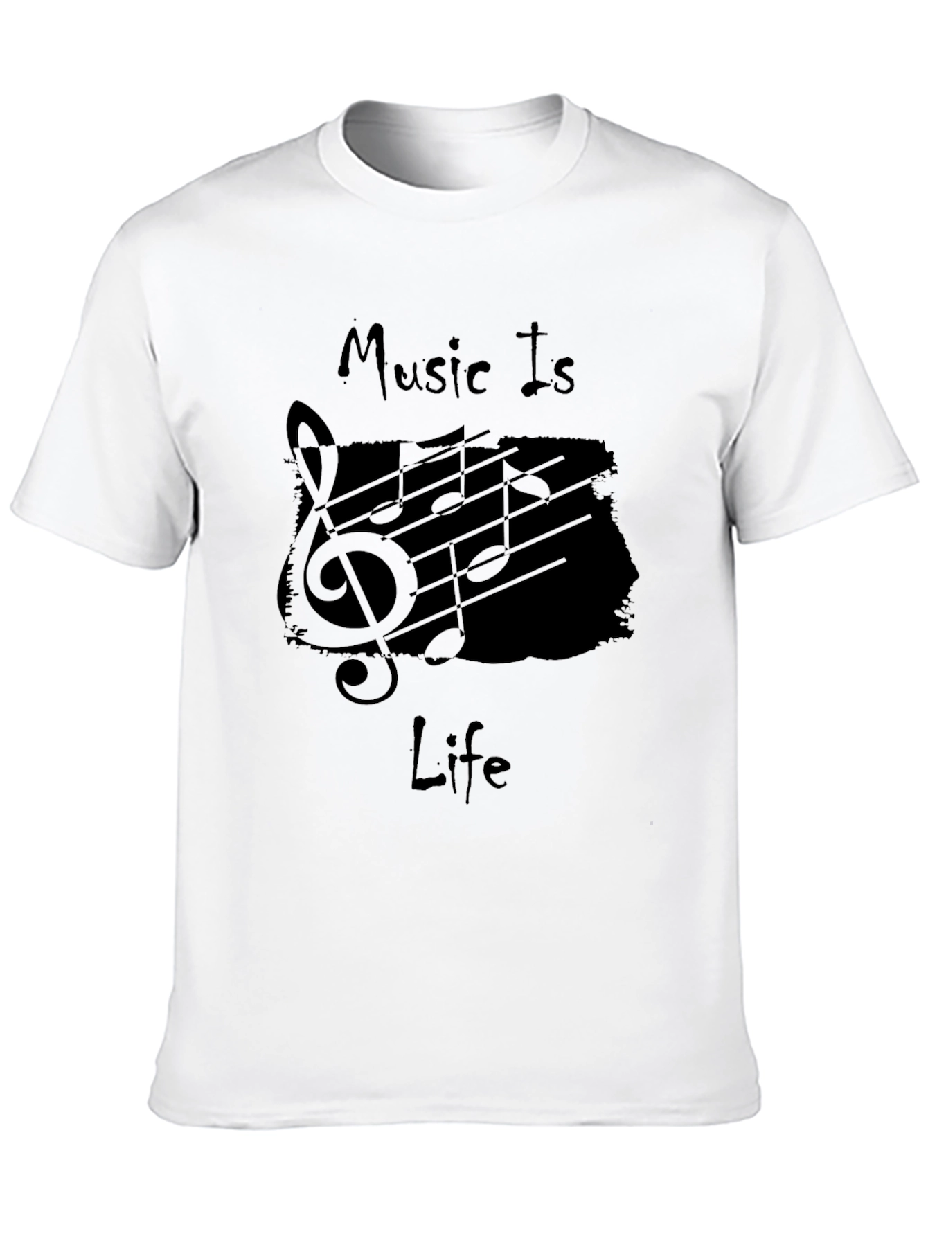 Music Is Life Black Graphic Tee