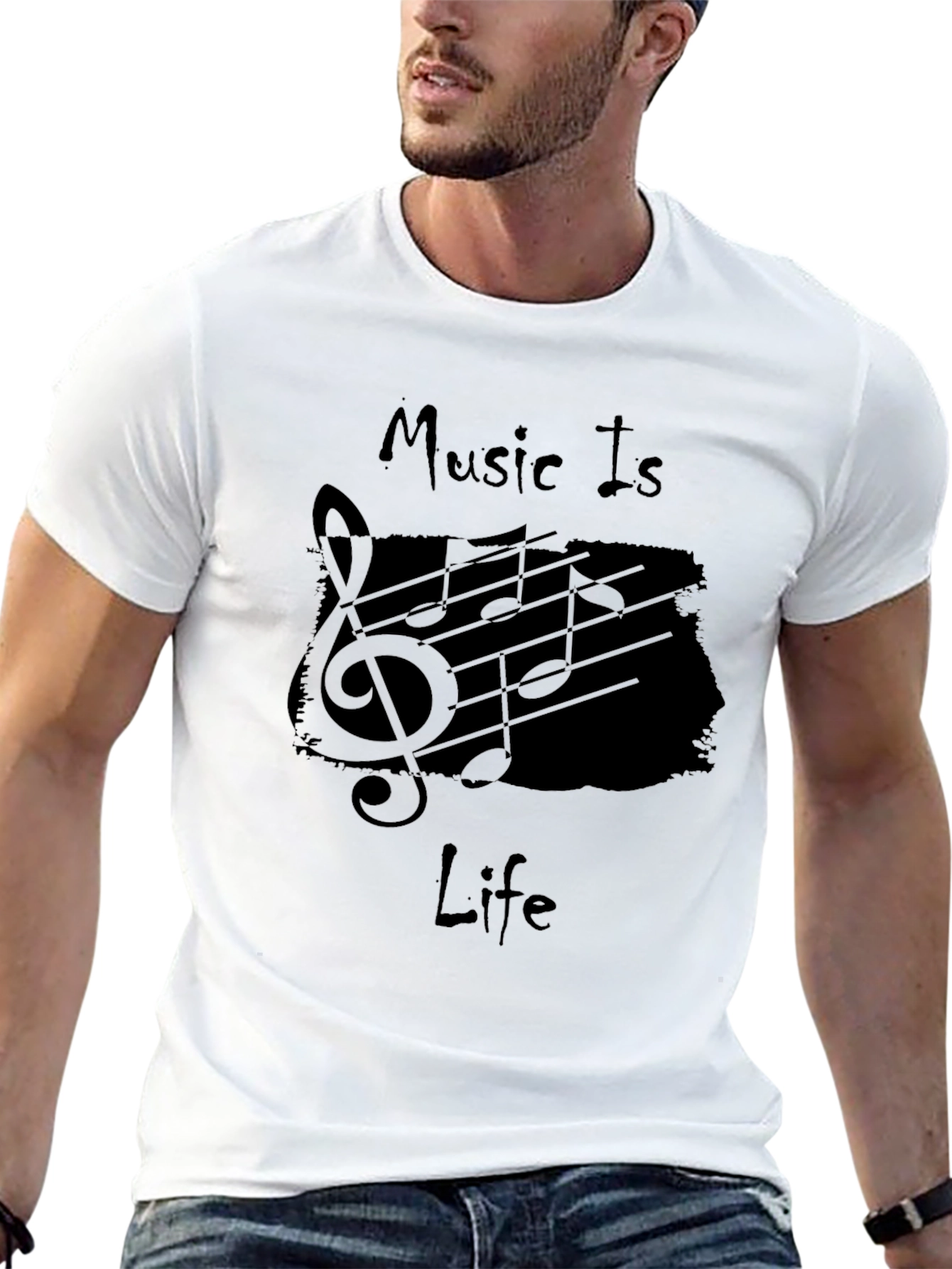 Music Is Life Black Graphic Tee