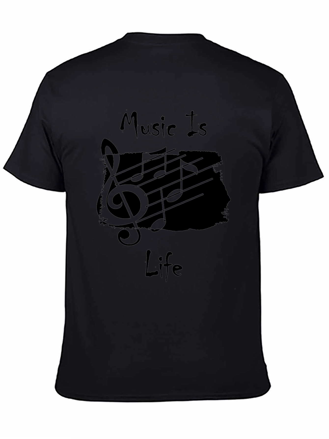 Music Is Life Black Graphic Tee